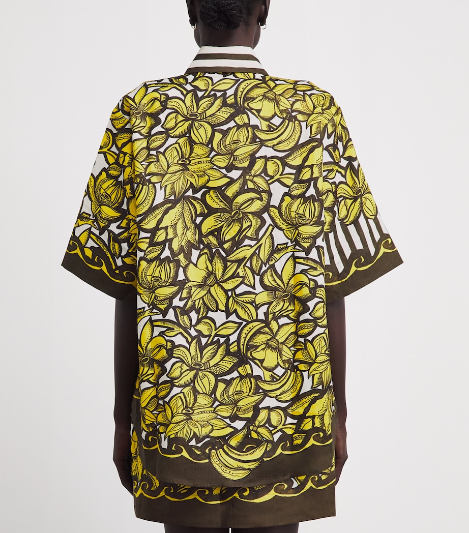 ALEMAIS Womens Hemp Printed Mona Shirt Yellow Image 5