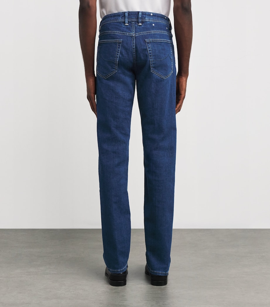 Ostrich Leather-Patch Bard Slim Jeans 200D Image 4