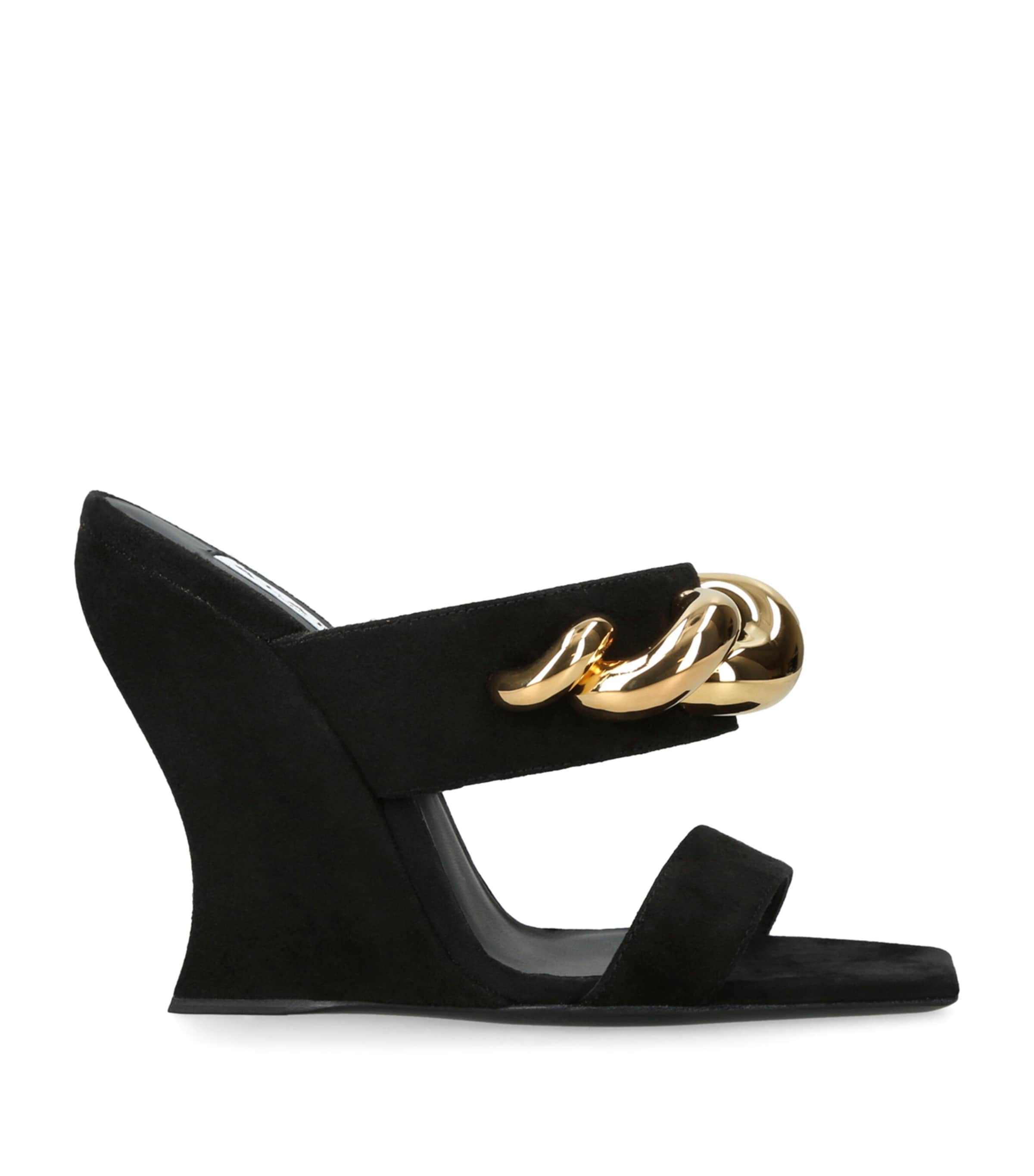 Alaïa Suede Chain Wedge Mules 110