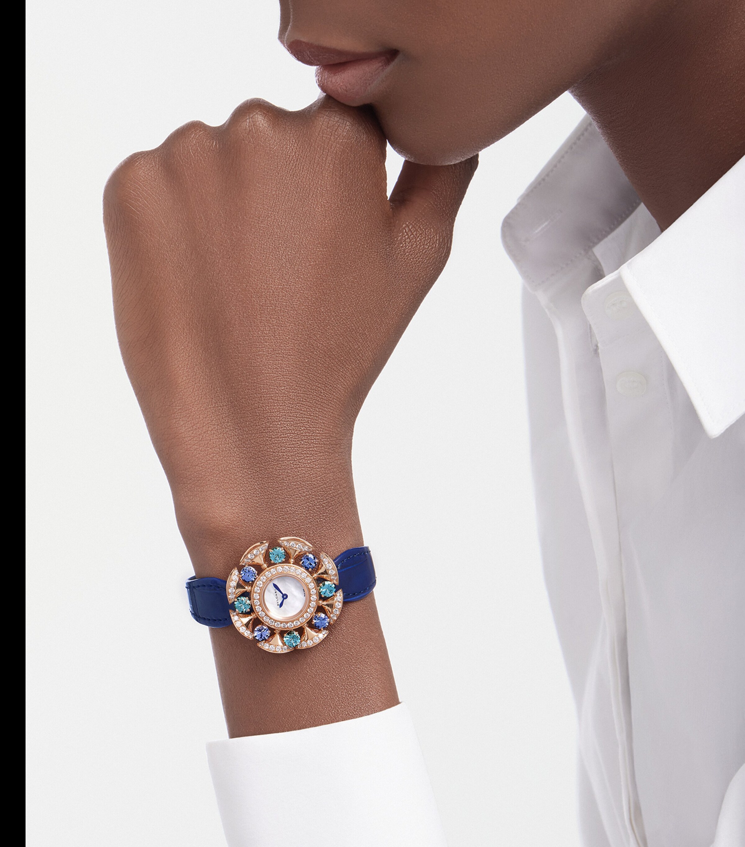 Rose Gold, Diamond, Topaz and Tanzanite Divas' Dream Watch 33mm MOTHER OF PEARL Image 2