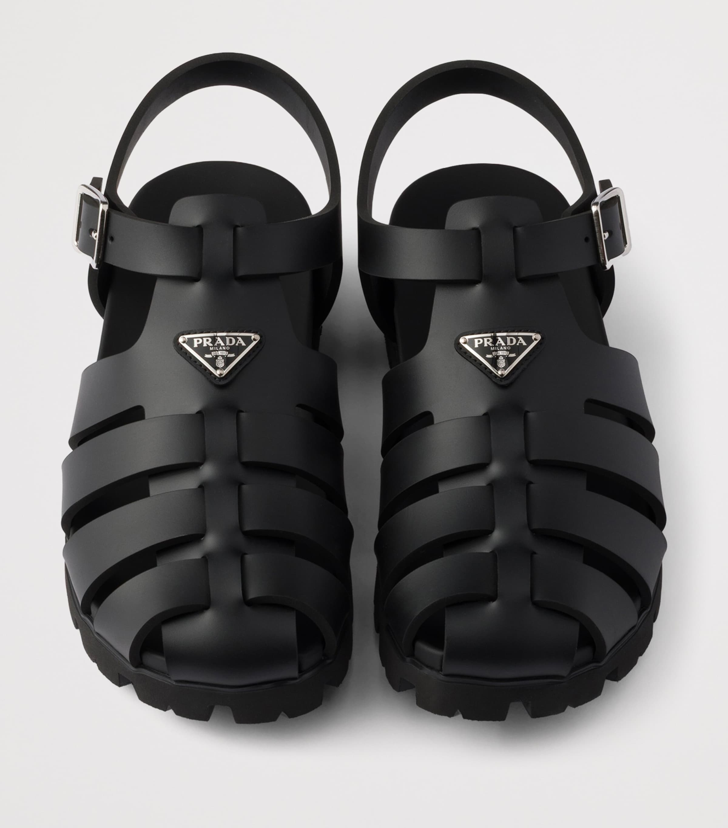 Prada Rubber Fisherman Sandals Black Image 5