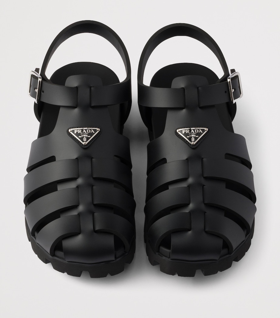 Prada Rubber Fisherman Sandals Black Image 5