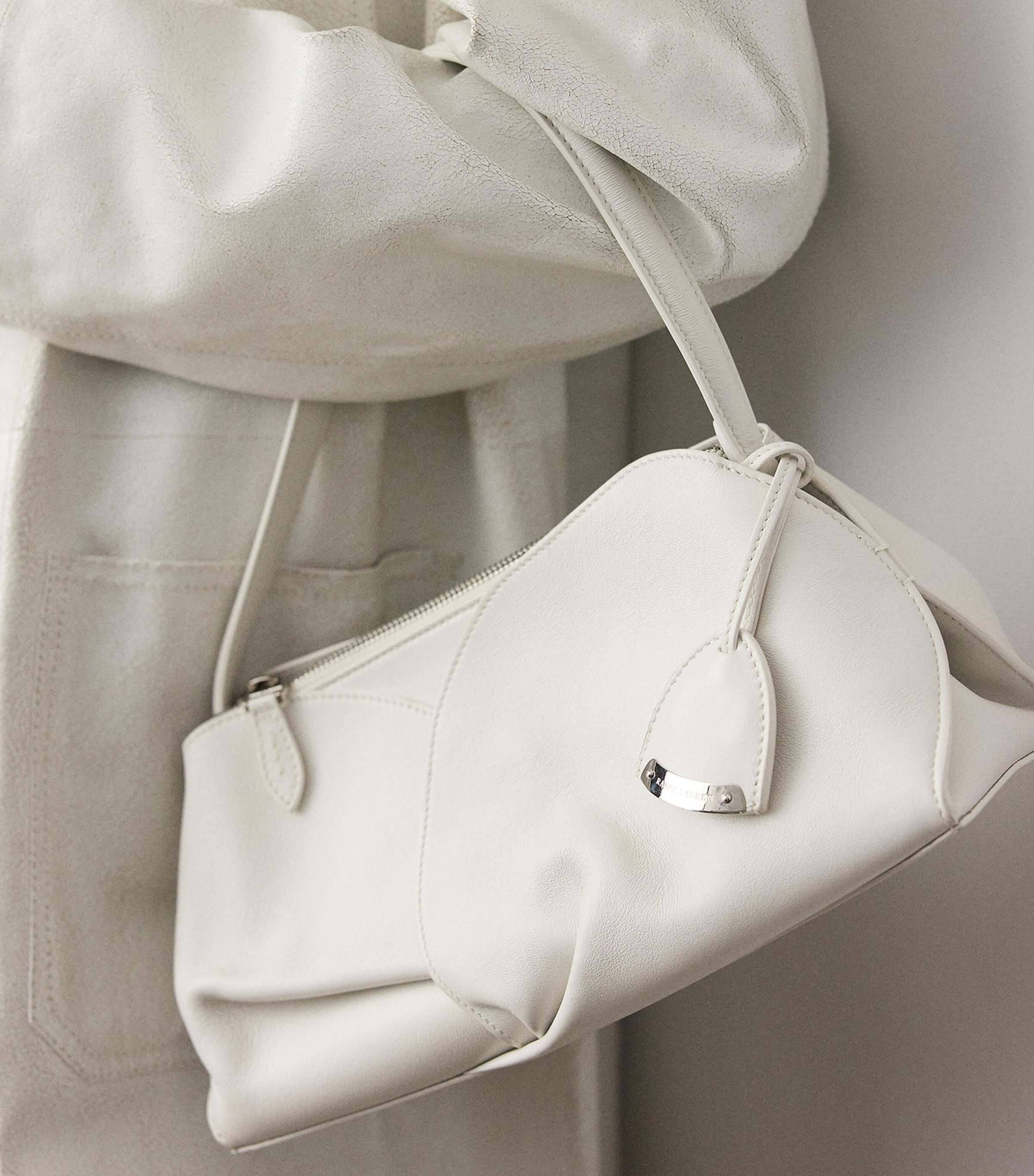 Ralph Lauren Collection White Small Leather The Ralph Shoulder Bag