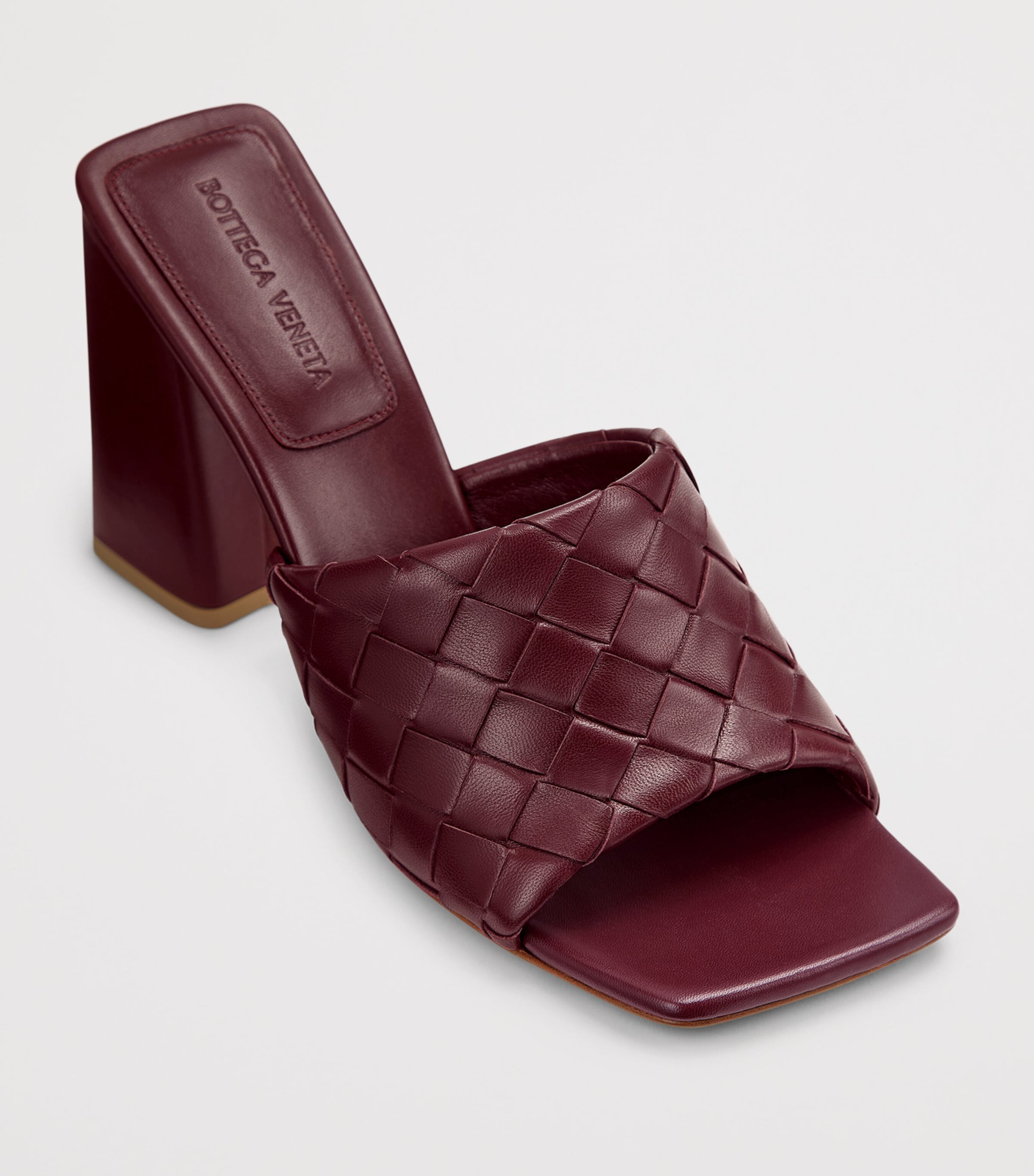 Lambskin Intrecciato Heeled Mules 85 2240 Image 4