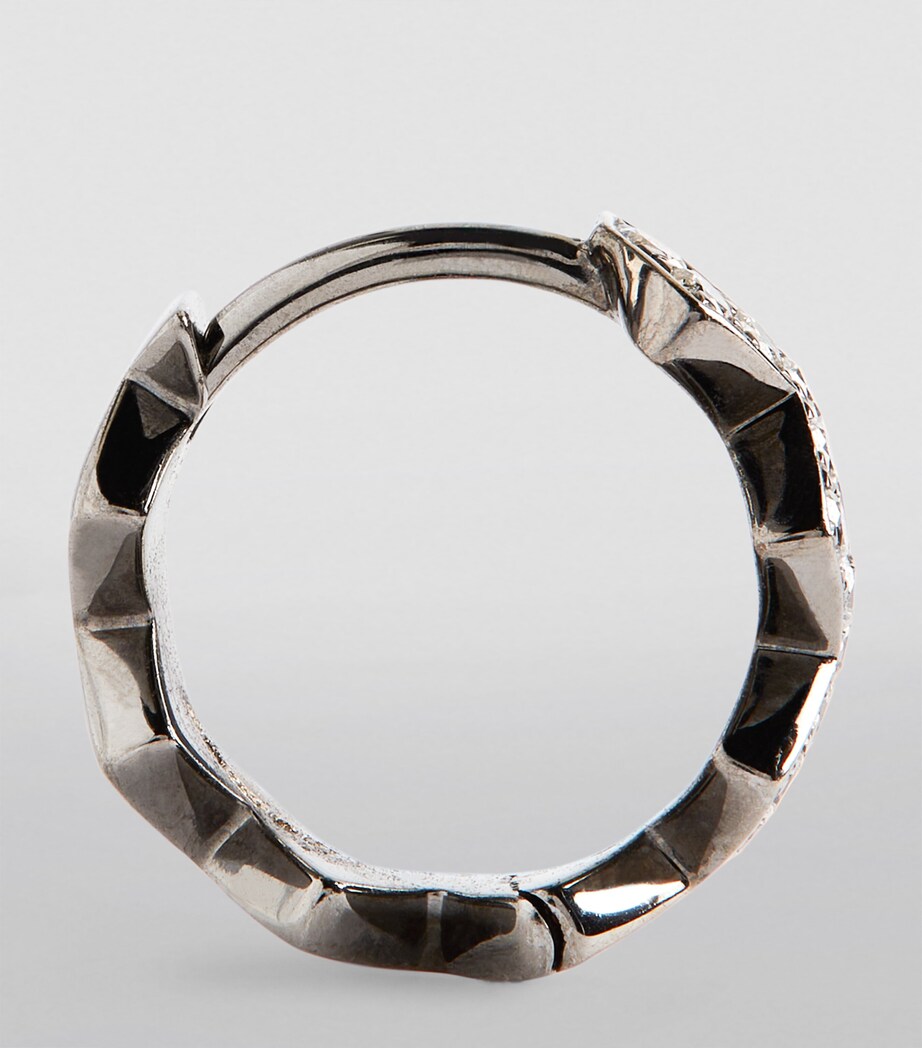 Eva Fehren Blackened White Gold and Diamond Ziggy Hoop Earrings Black Gold Image 3