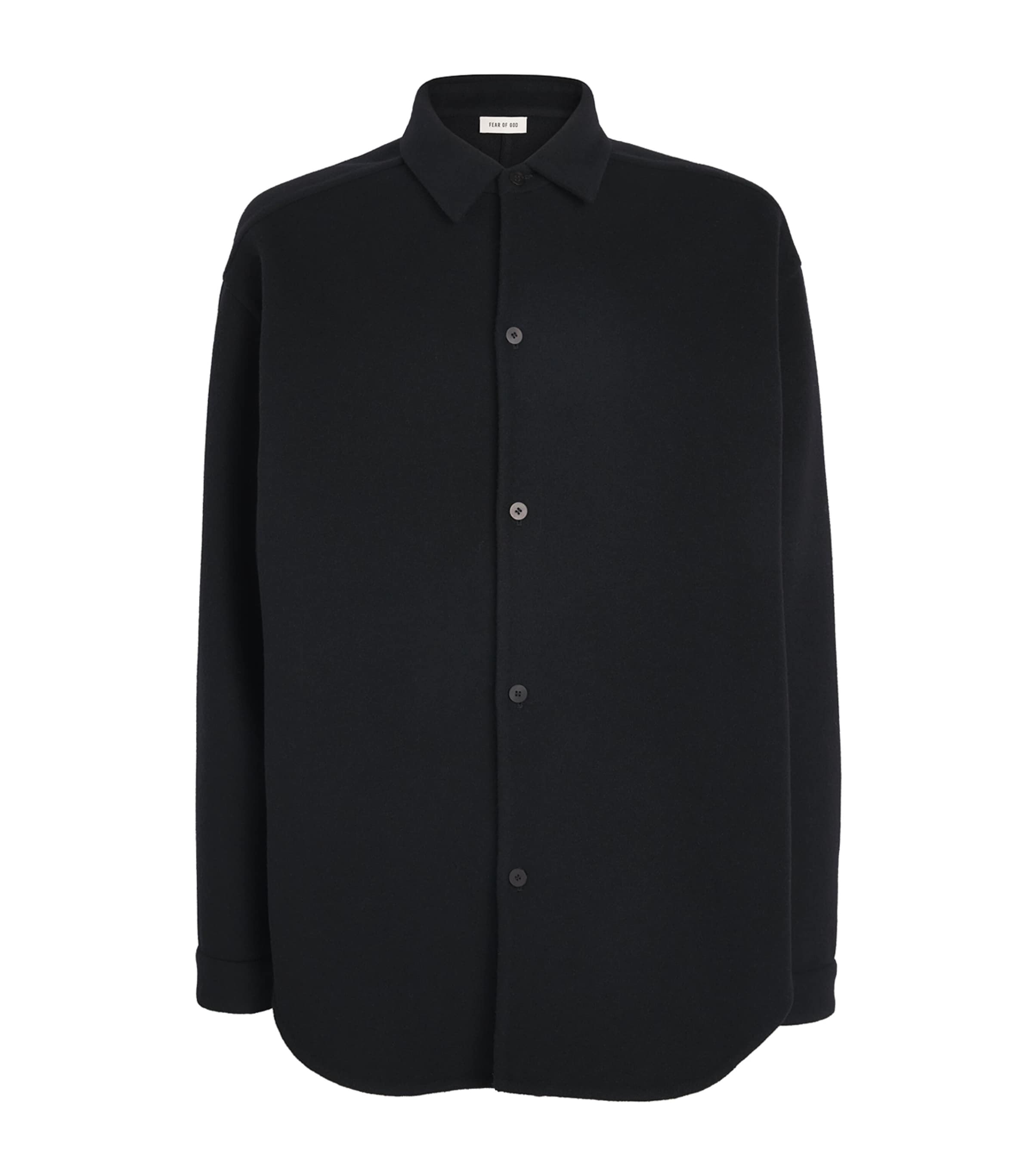 Fear Of God Mens Wool-Cashmere Overshirt Black/ Image 1
