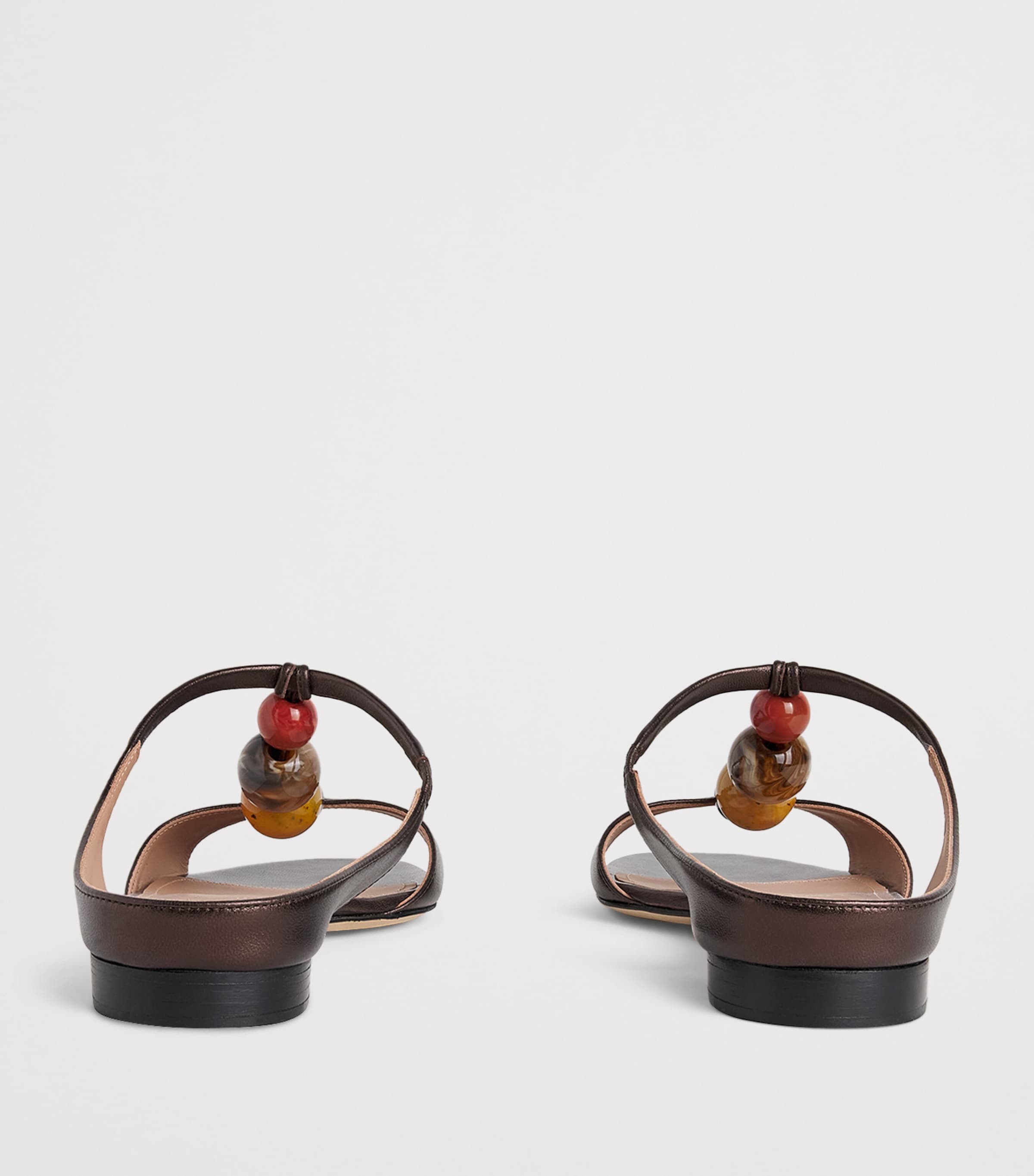 Malone Souliers Metallic Leather Lena Sandals Tobacco Image 5