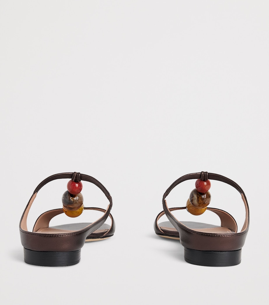 Malone Souliers Metallic Leather Lena Sandals Tobacco Image 5