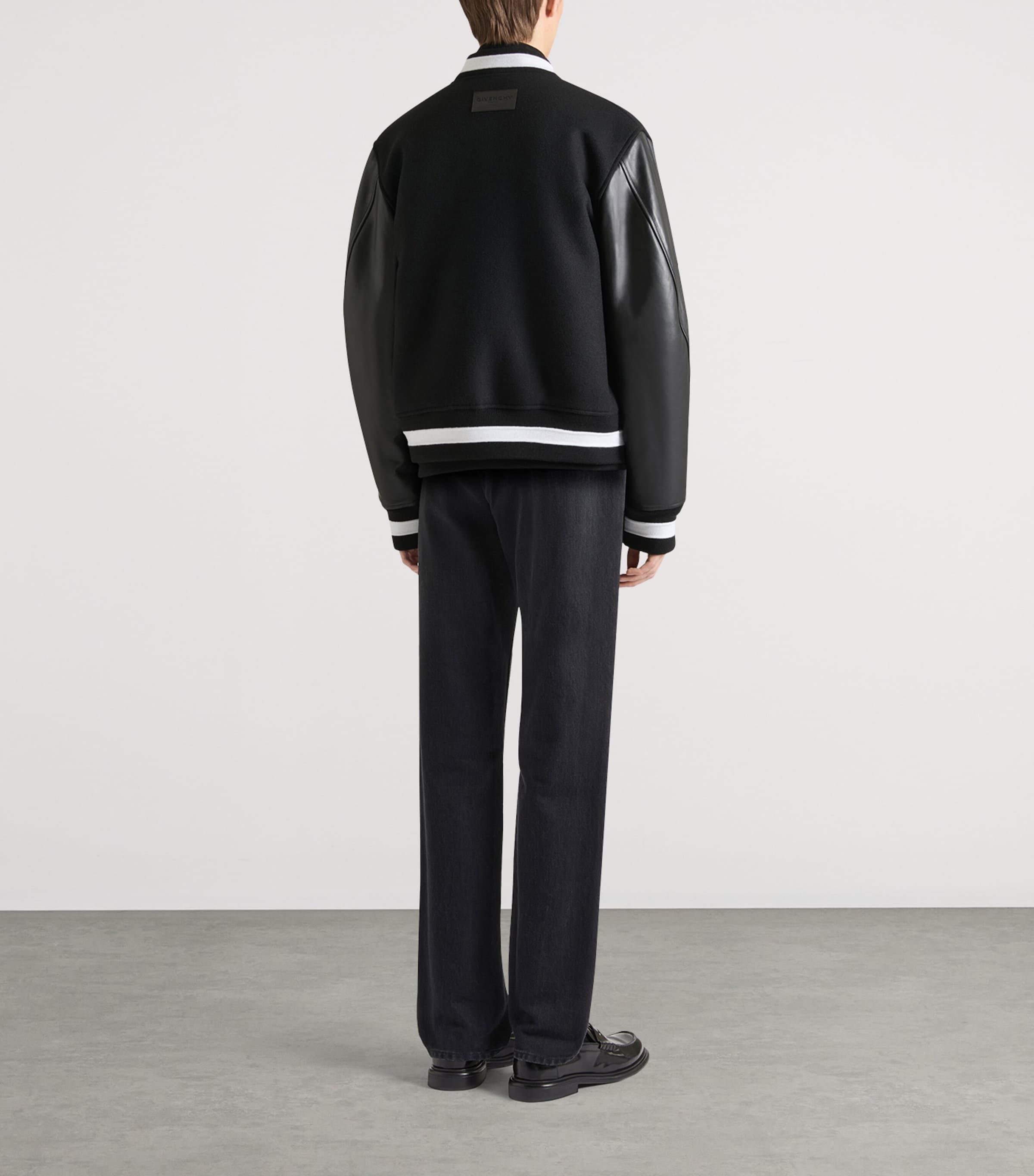 Givenchy Mens Wool-Leather Bomber Jacket Image 3