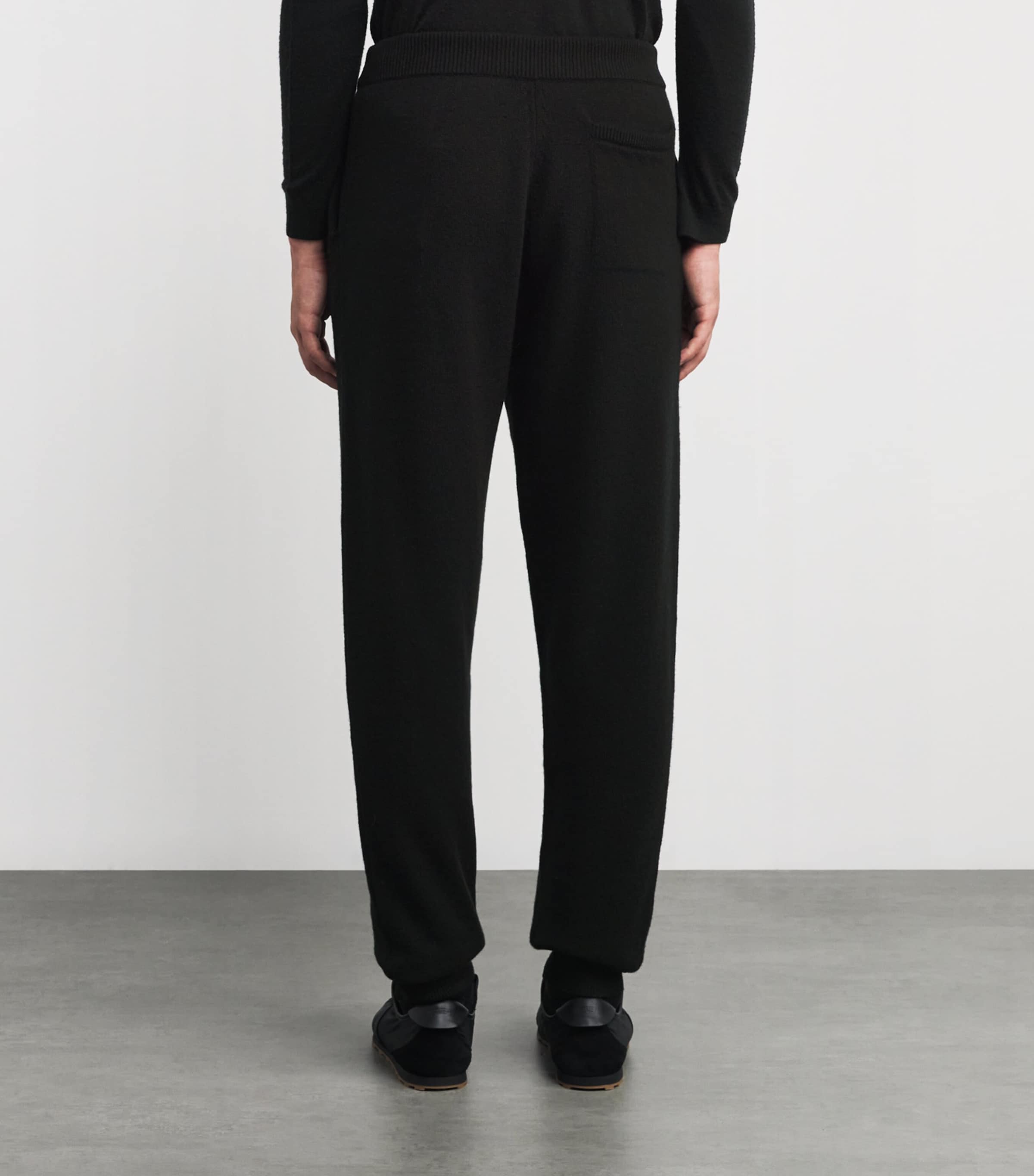 Harrods Mens Cashmere Sweatpants Black Image 4