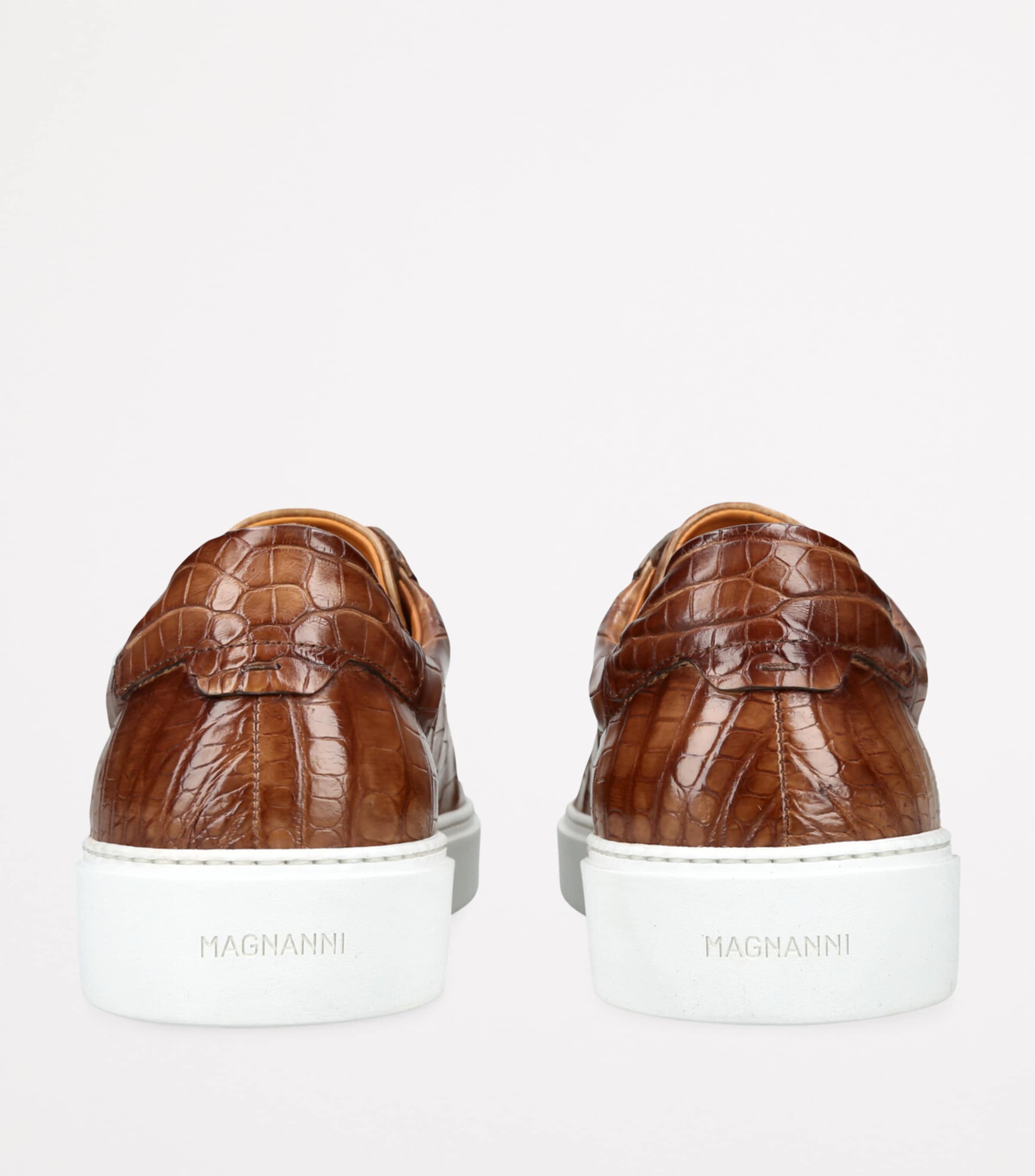 Magnanni Crocodile Leather Lotto Sneakers Tan Image 2