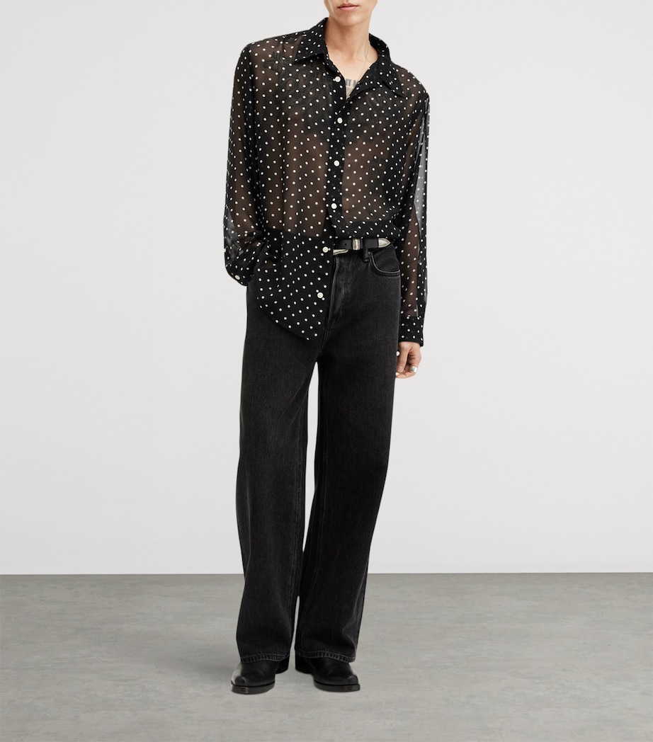Sheer Polka Dot Sangha Shirt BLACK Image 2