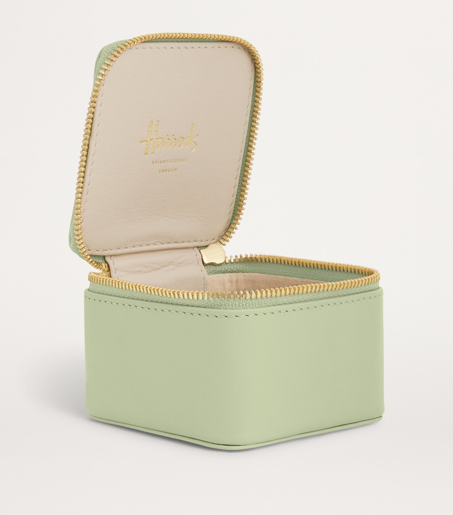 Pebbled Leather Trinket Box GREEN Image 2