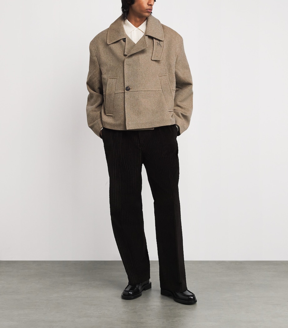 Jacquemus Mens Virgin Wool-Cotton Jacket Beige Image 2