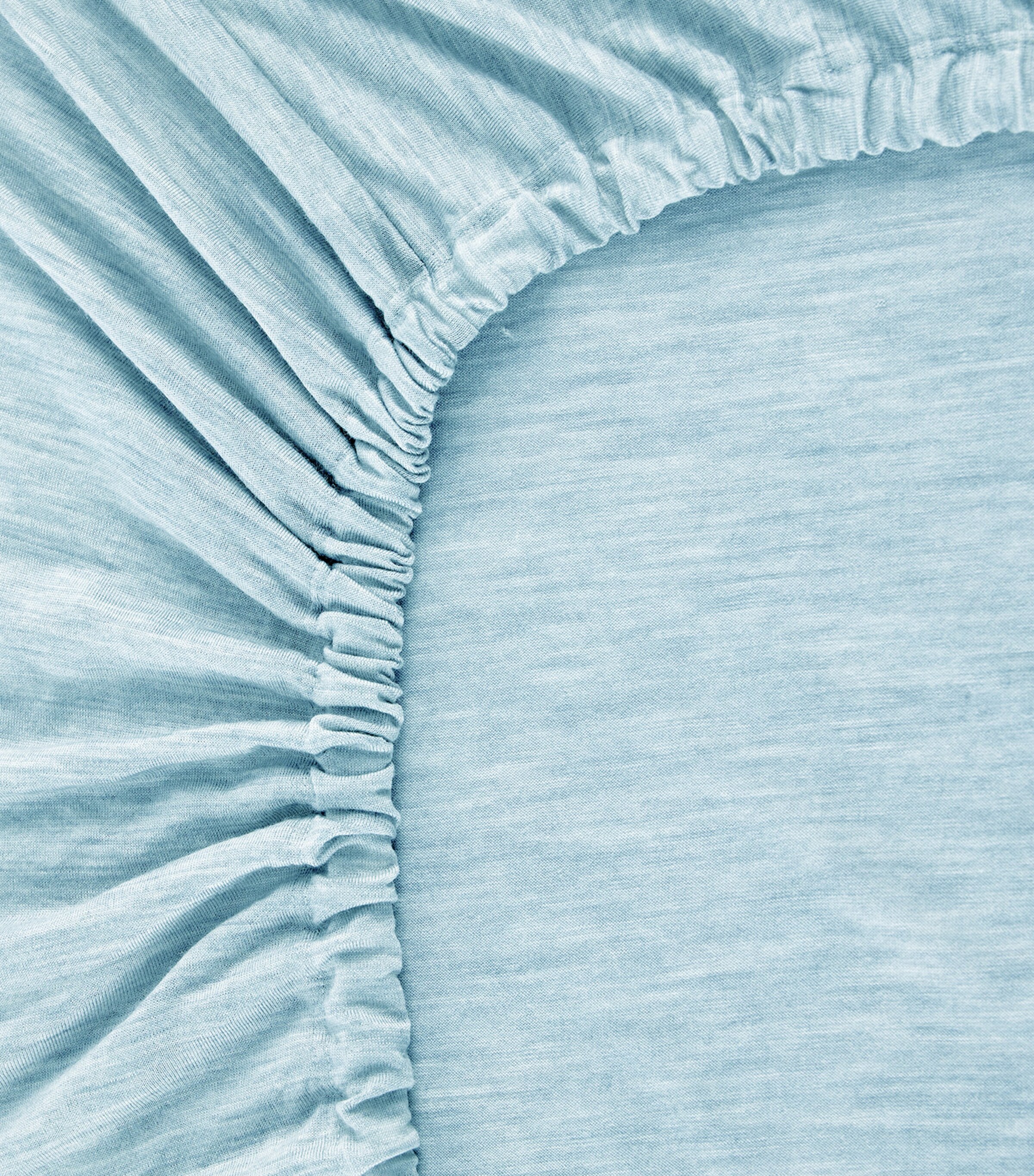 SHLEEP Merino Jersey King Fitted Sheet (150cm x 200cm) Cloudless Blue Image 2