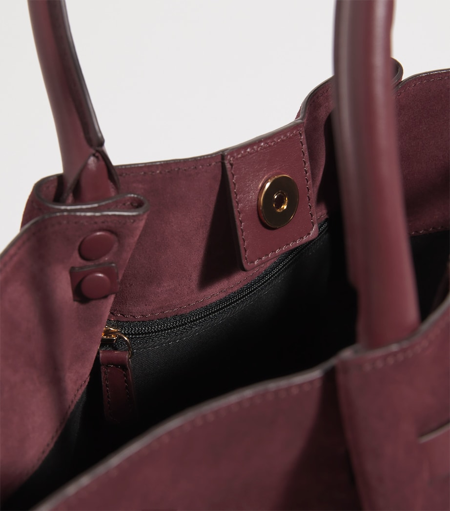 Medium Suede New York Tote Bag BURGUNDY/BURGUNDY Image 4