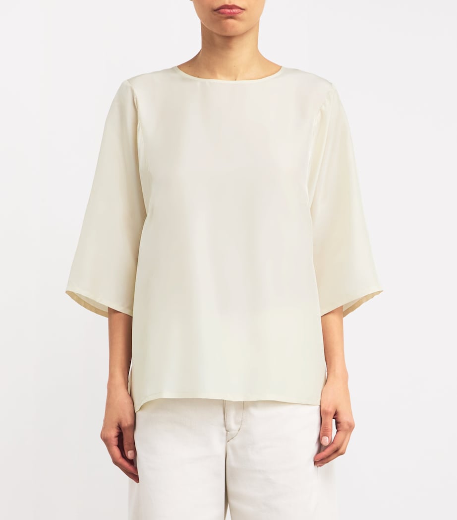 Silk-Front Blouse ECRU Image 3