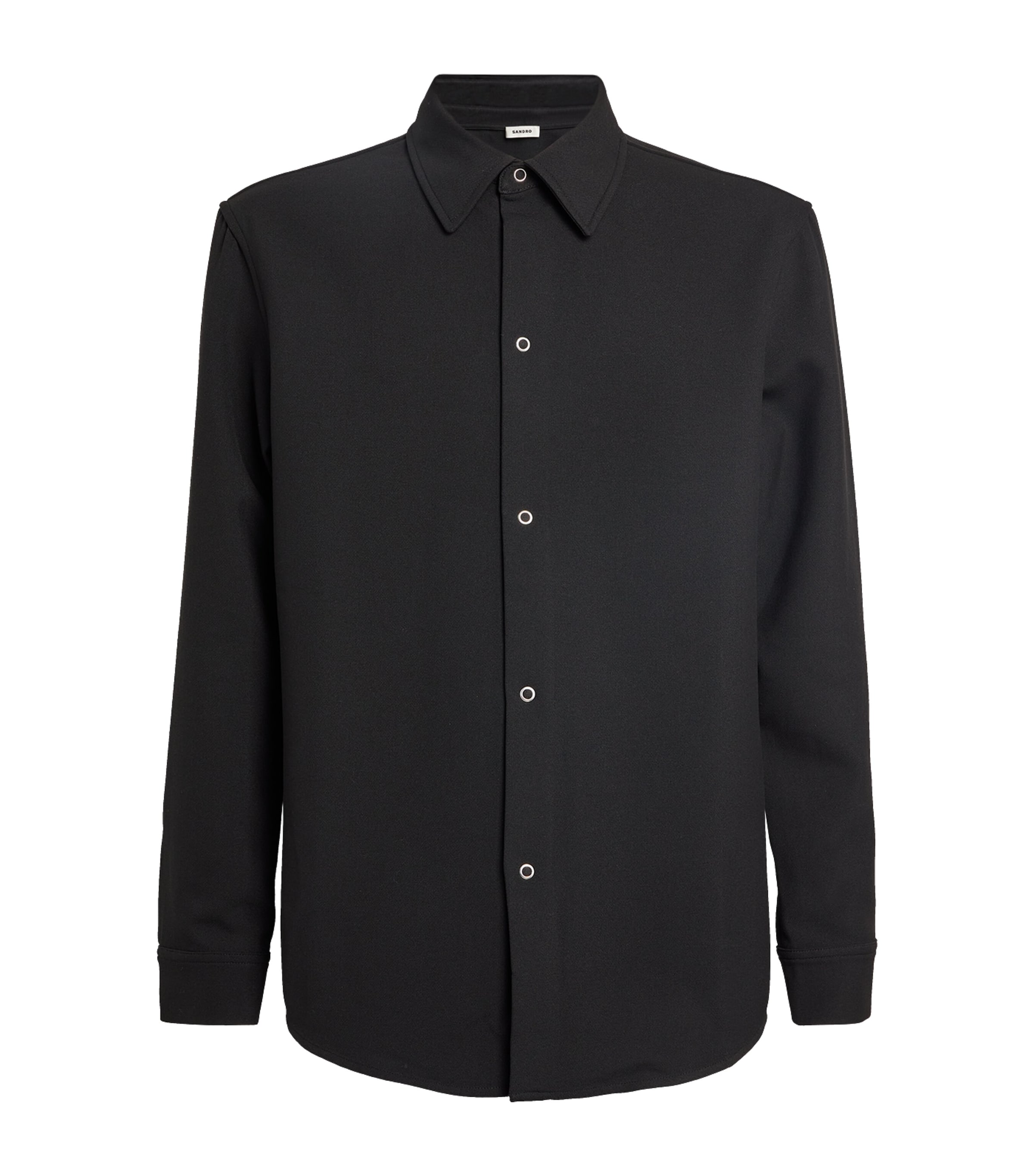 Long-Sleeve Press-Stud Shirt BLACK Image 1