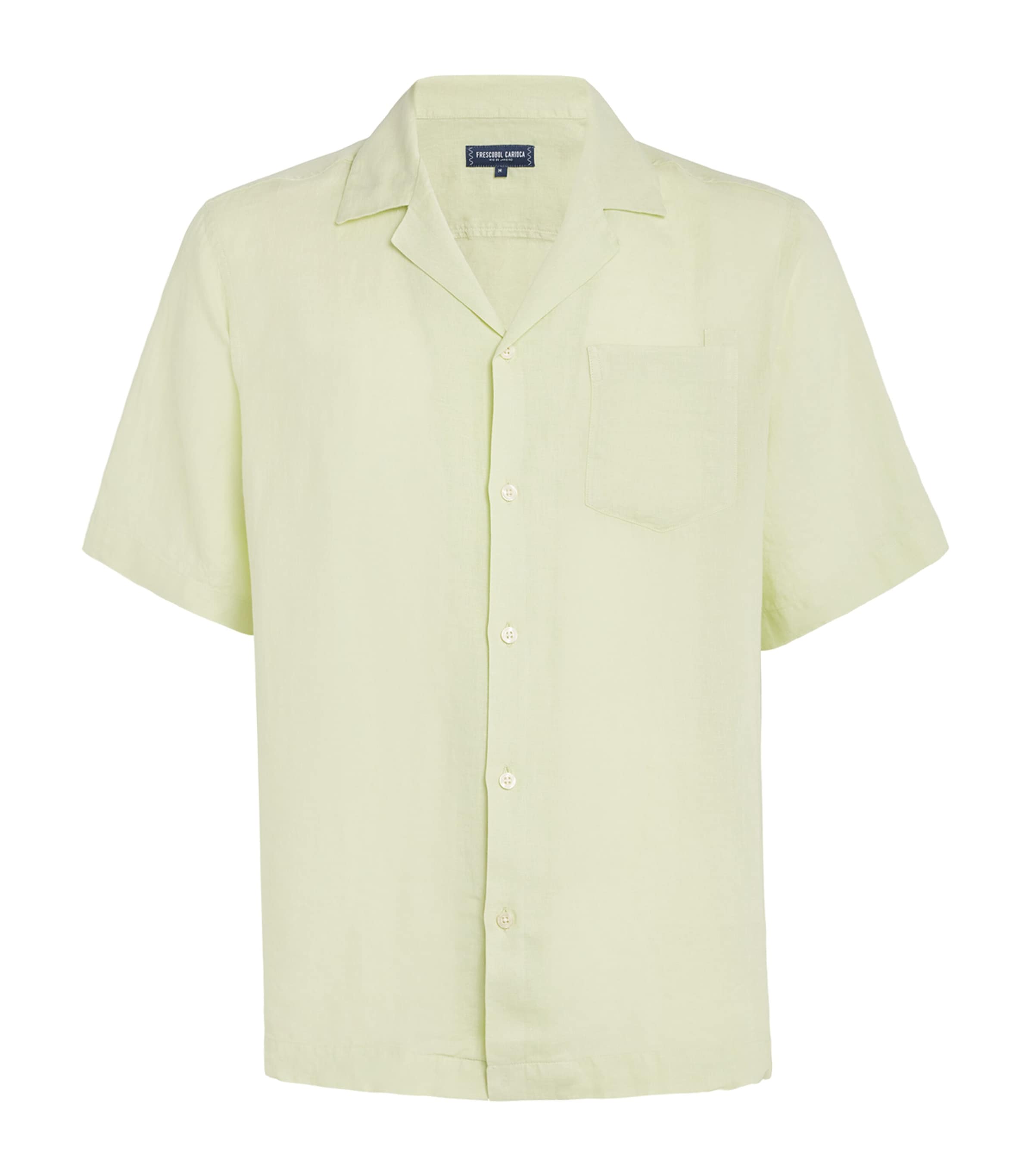 Frescobol Carioca Linen Angelo Shirt In Green