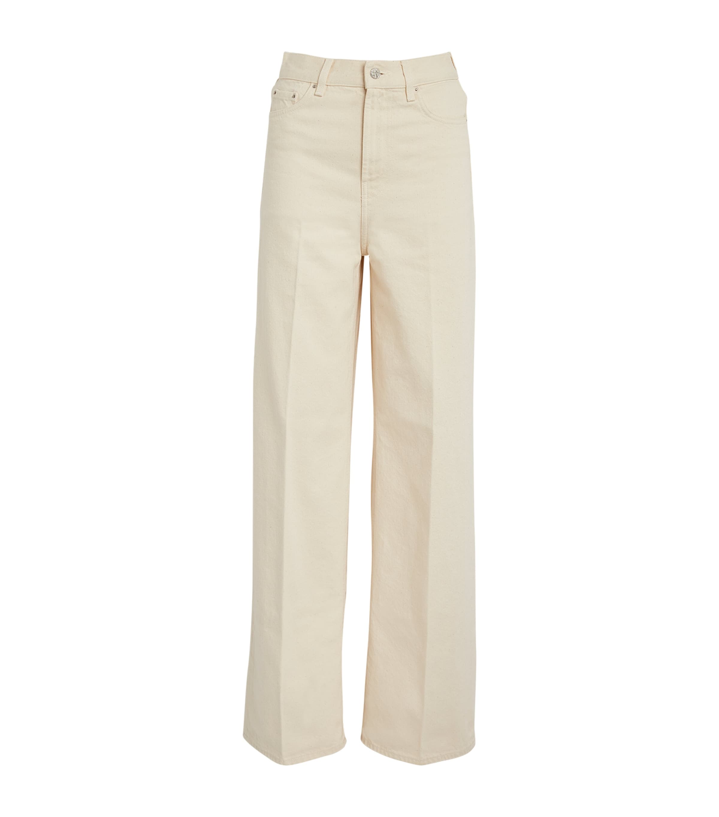 Shop Totême Organic Cotton Wide-leg Jeans In Ivory