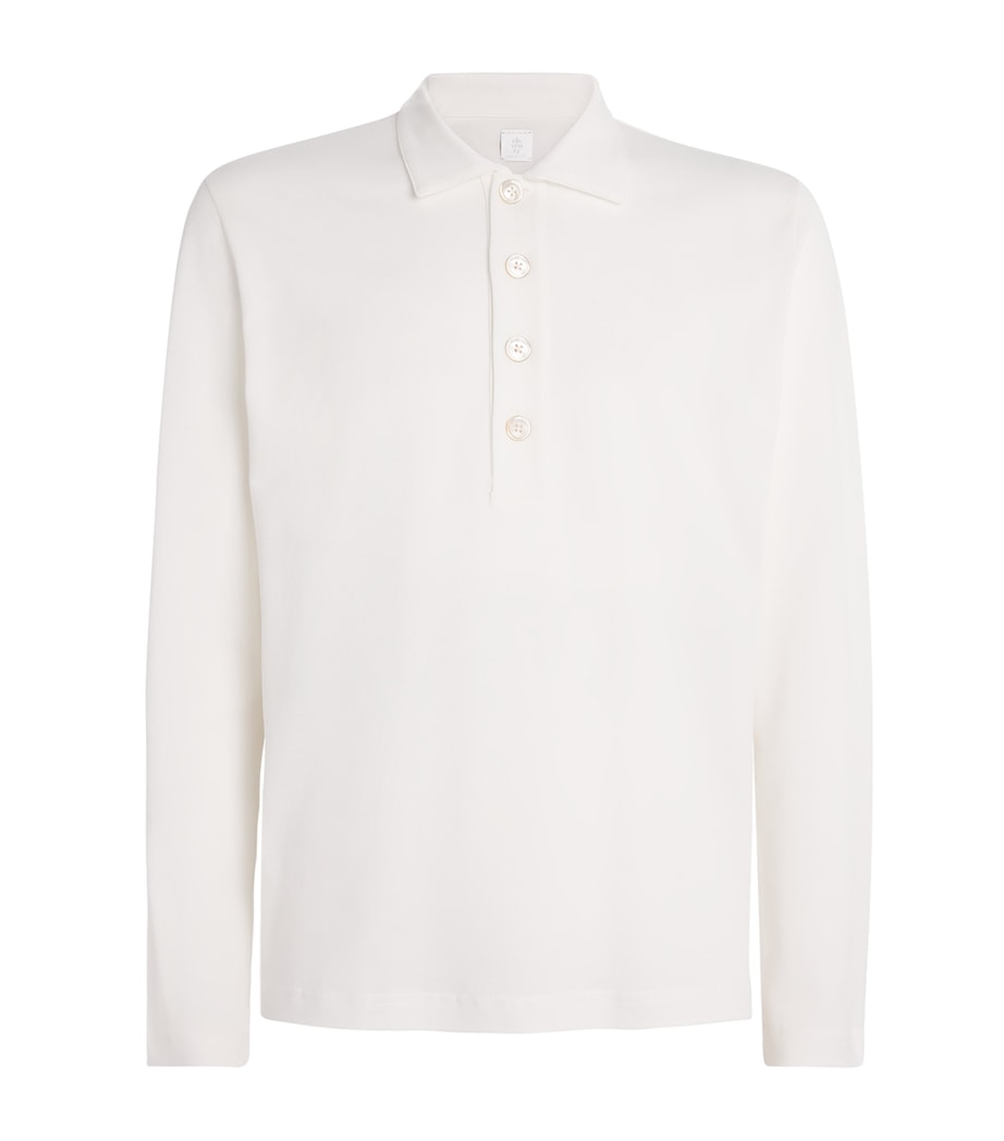 Eleventy Mens Cotton Polo Shirt Bianco Image 1
