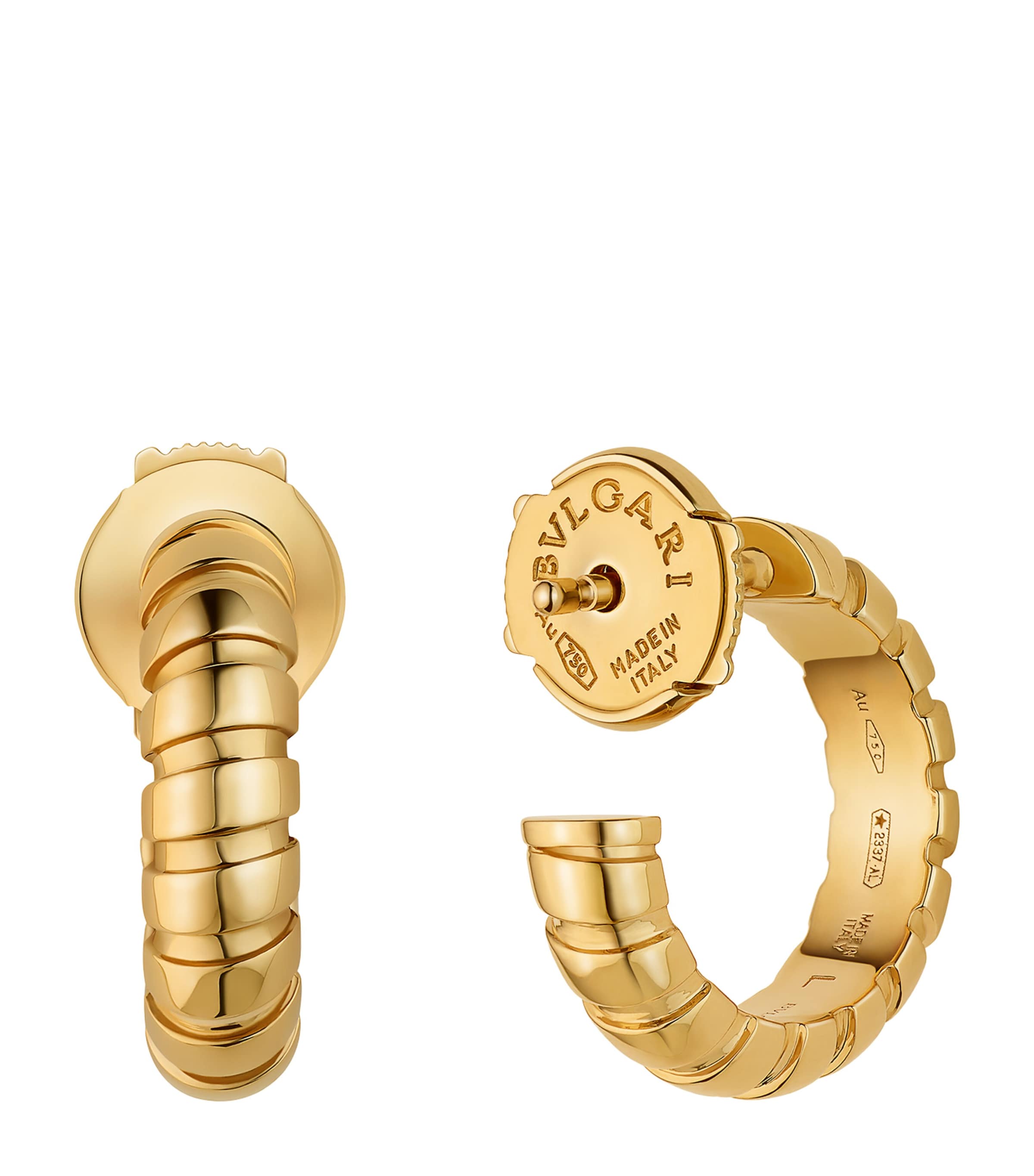 Yellow Gold Tubogas Hoop Earrings