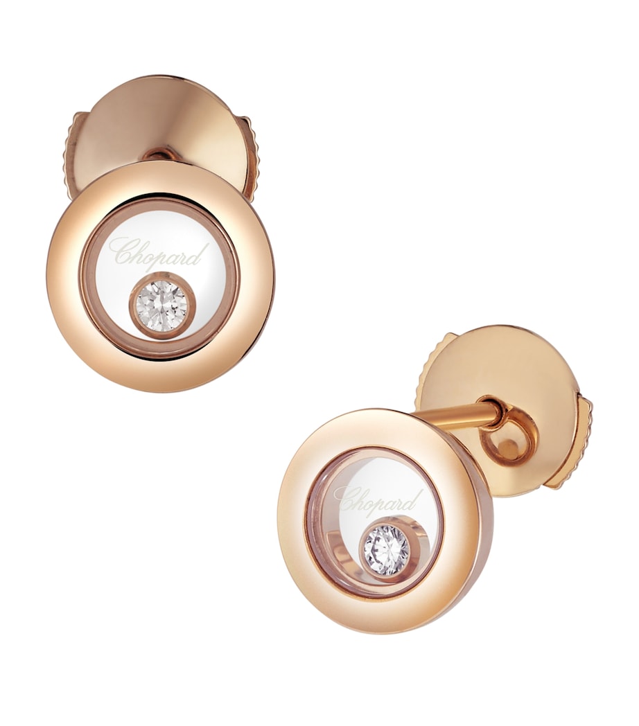 Rose Gold and Diamond Happy Diamonds Icons Earrings 18K ROSE GOLD Image 3