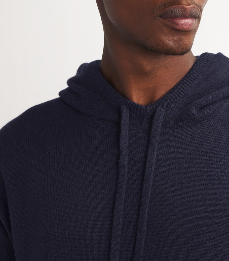 Harrods Mens Cashmere Hoodie T&d Navy Image 6