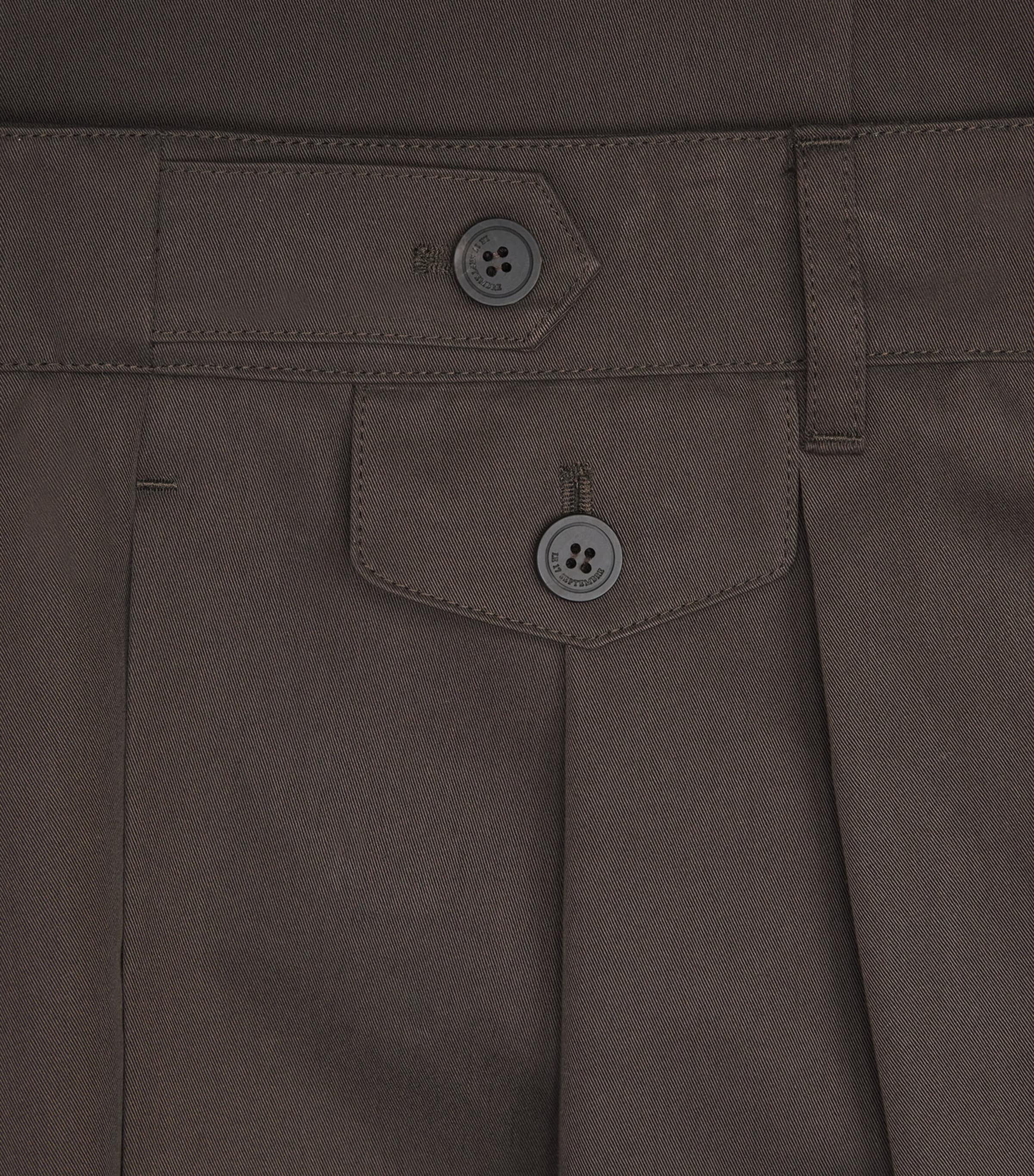 Cotton-Blend Pleated Straight Trousers BROWN Image 5