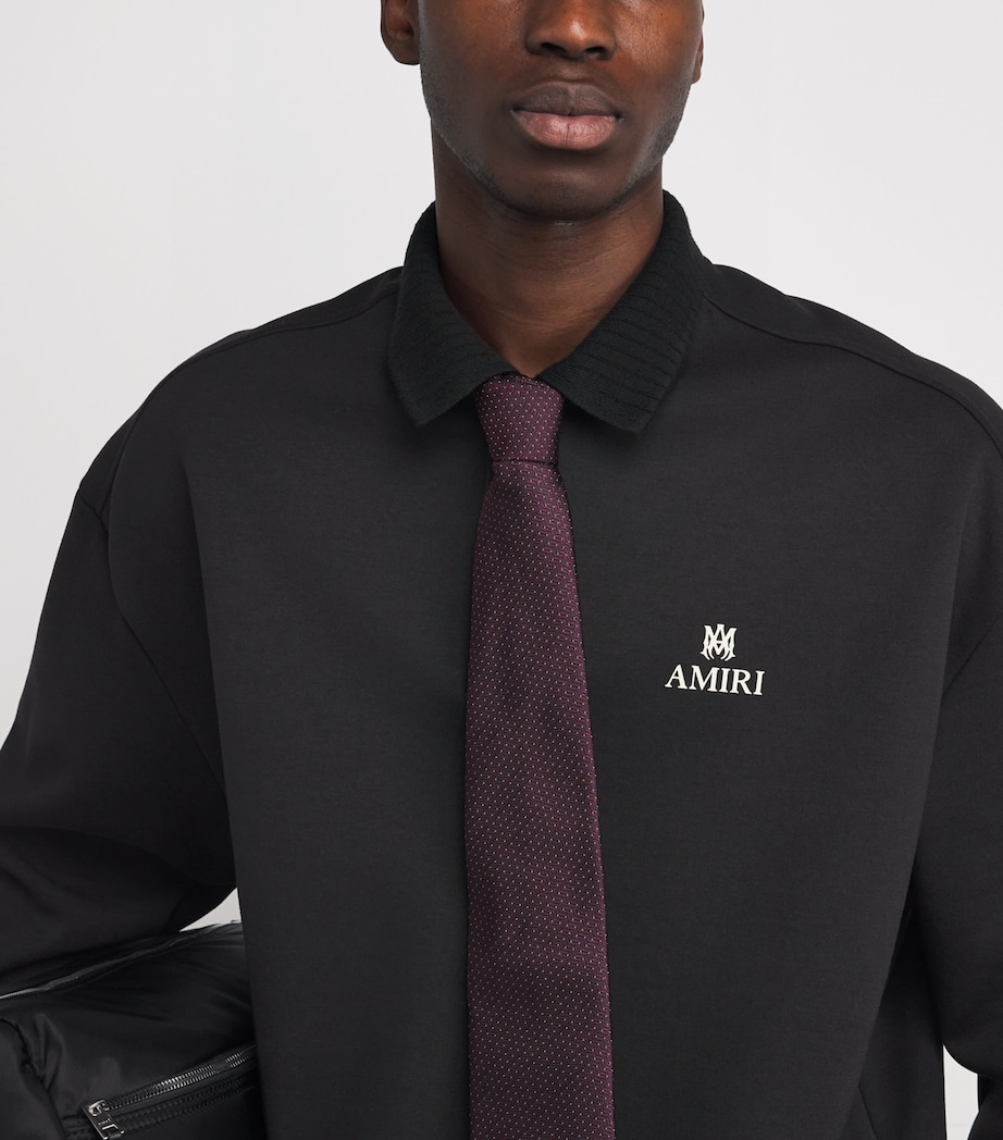 Oversized Logo Polo Shirt BLACK Image 6