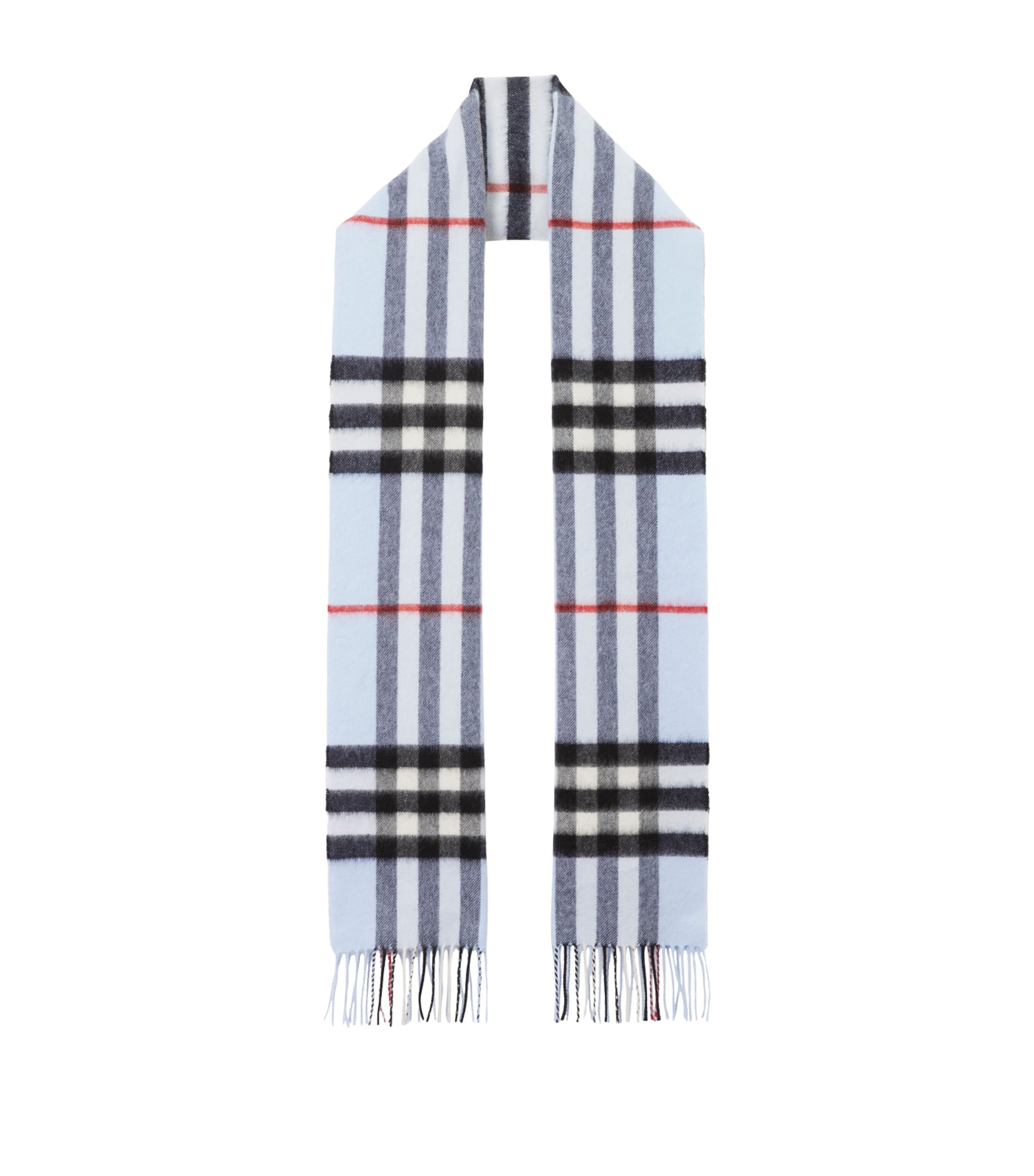 Burberry Checked Cashmere Scarf In Blue