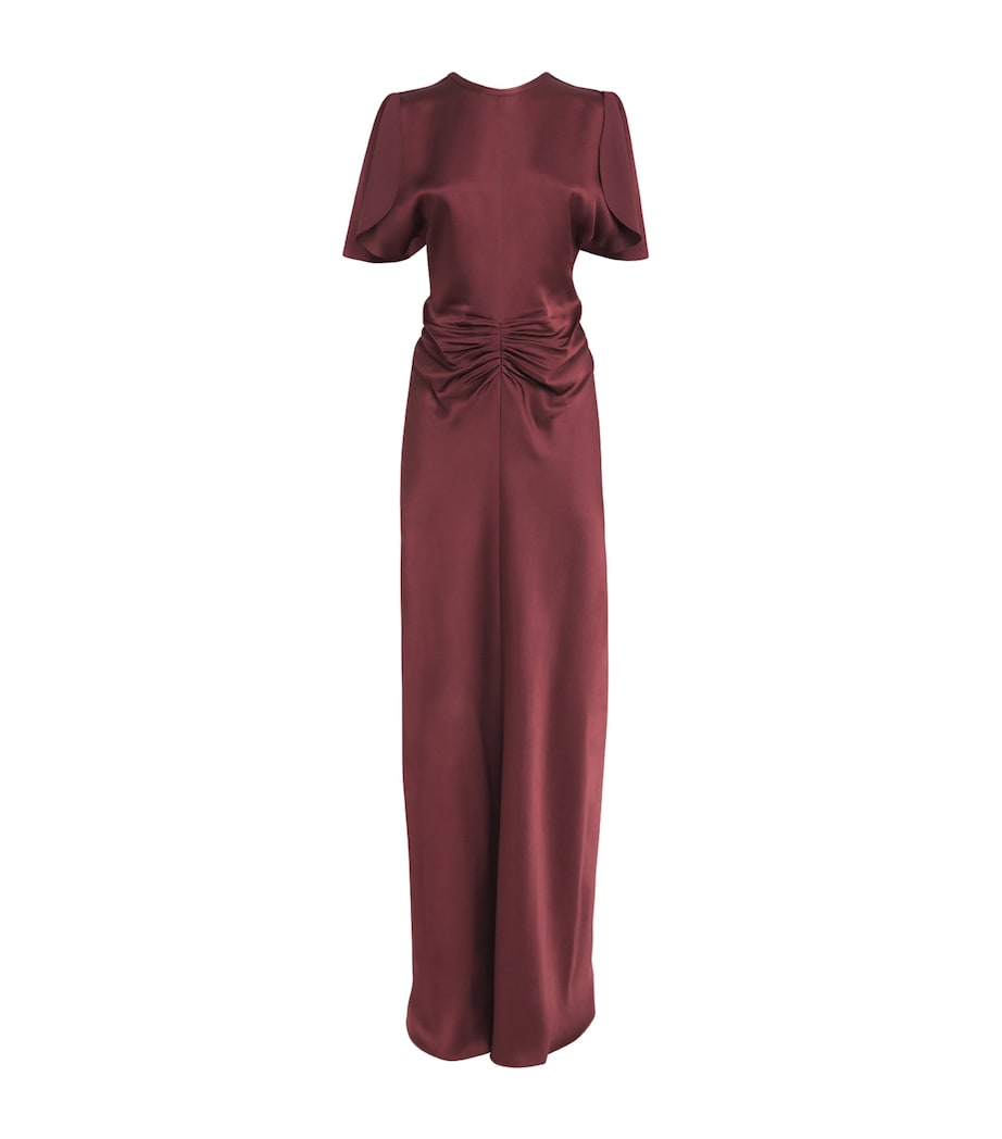 Satin Gathered Maxi Dress 9635 CINNABAR RED Image 1