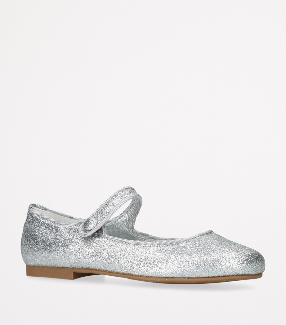 papouelli Glitter Ballet Flats Silver Image 3