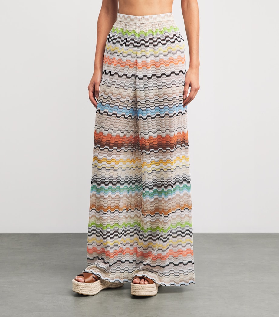 Missoni Womens Zigzag Wide-Leg Trousers Smsnp Multicolor Image 4