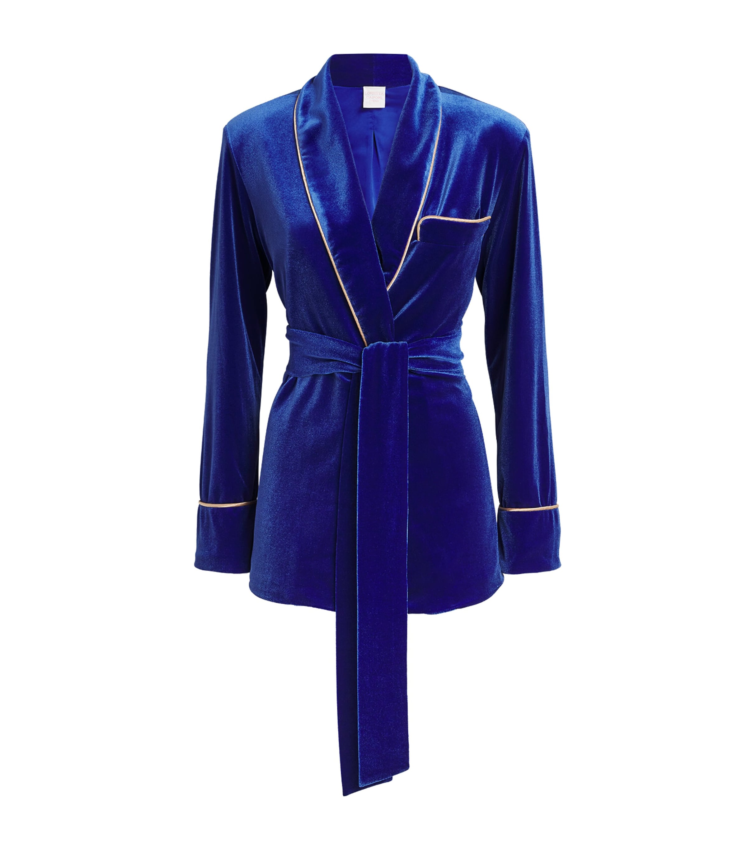 Shop Loretta Caponi Velvet Nora Jacket In Blue