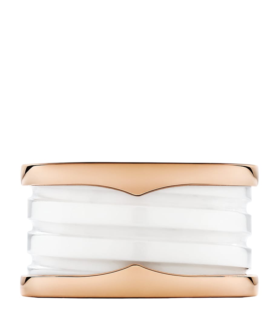 Rose Gold and Ceramic B.zero1 Four-Band Ring PINK GOLD Image 3