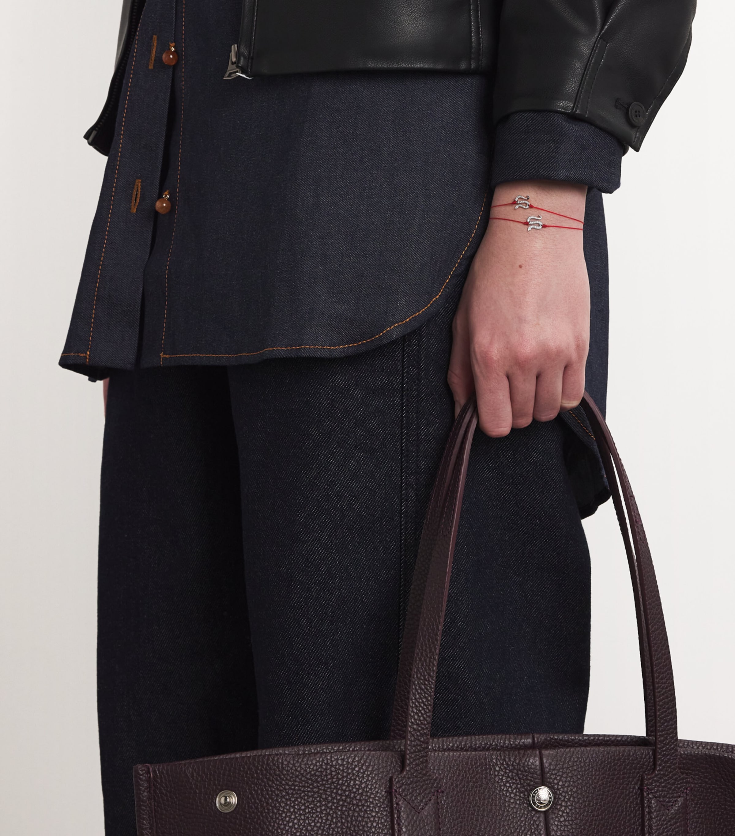 White Gold and Diamond Snake String Bracelet WHITE GOLD Image 4