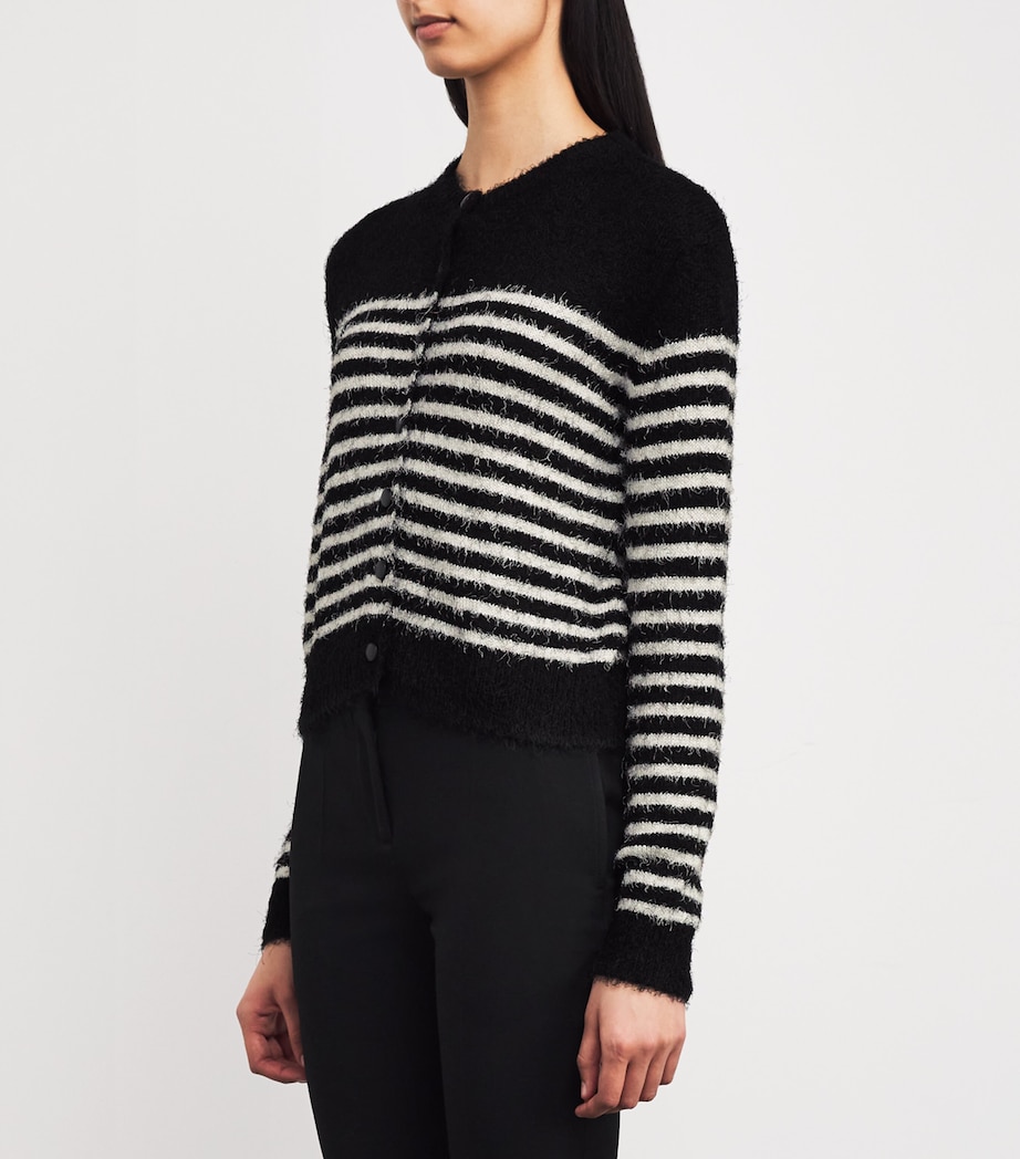 Silk-Cashmere Stripe Cardigan 397 BLACK/GLAZE Image 3