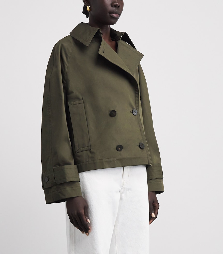 Joseph Womens Cotton Cropped Zago Trench Coat Palm Leaf Image 4