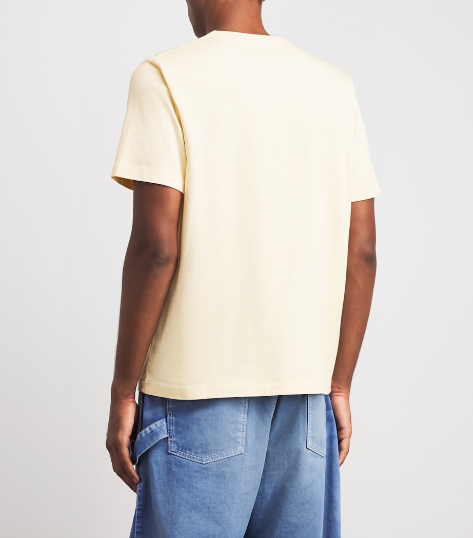 JW Anderson Mens Cotton Kissing By The Rose Bush T-Shirt Ecru Image 5