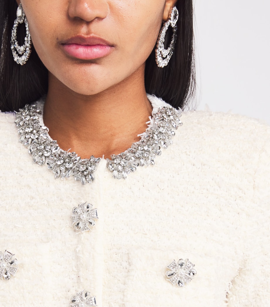 Bouclé Embellished Cardigan CREAM Image 6