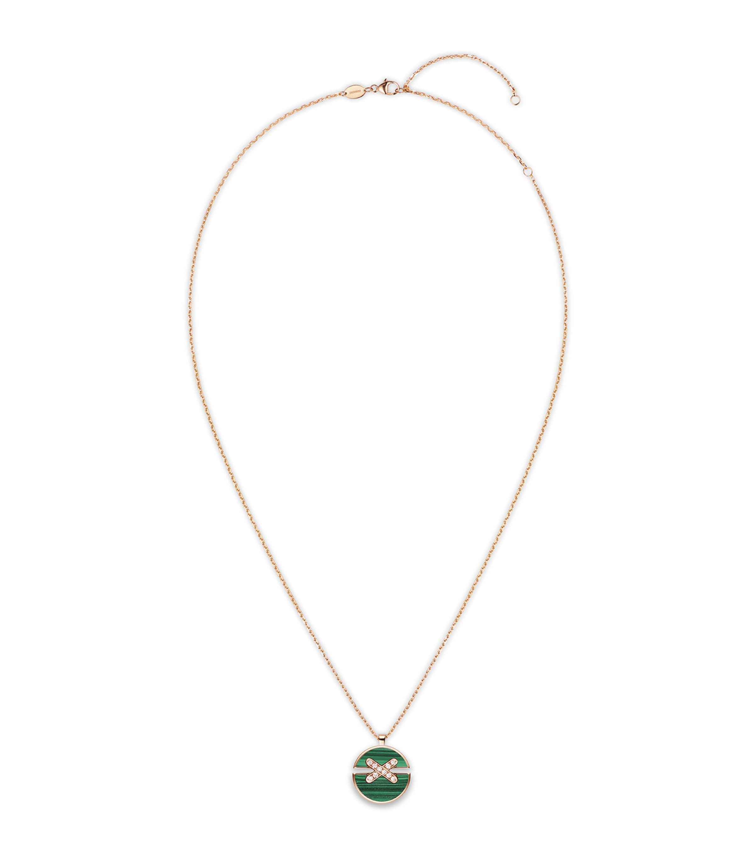 Chaumet Medium Rose Gold, Malachite and Diamond Harmony Pendant Necklace Pink Gold Image 1