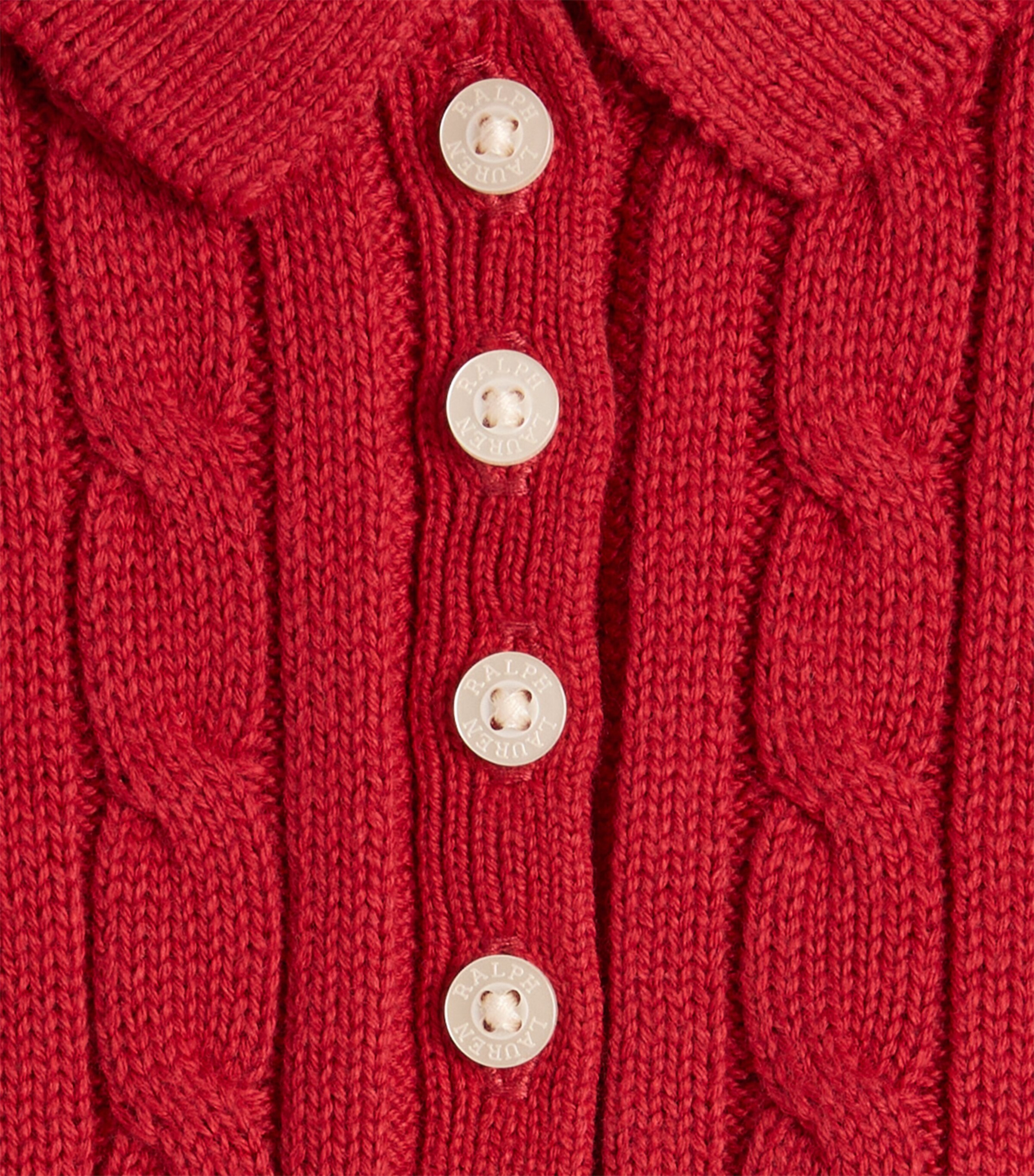 Ralph Lauren Kids Cable-Knit Polo Pony Dress (2-6 Years) Camden Red Image 2