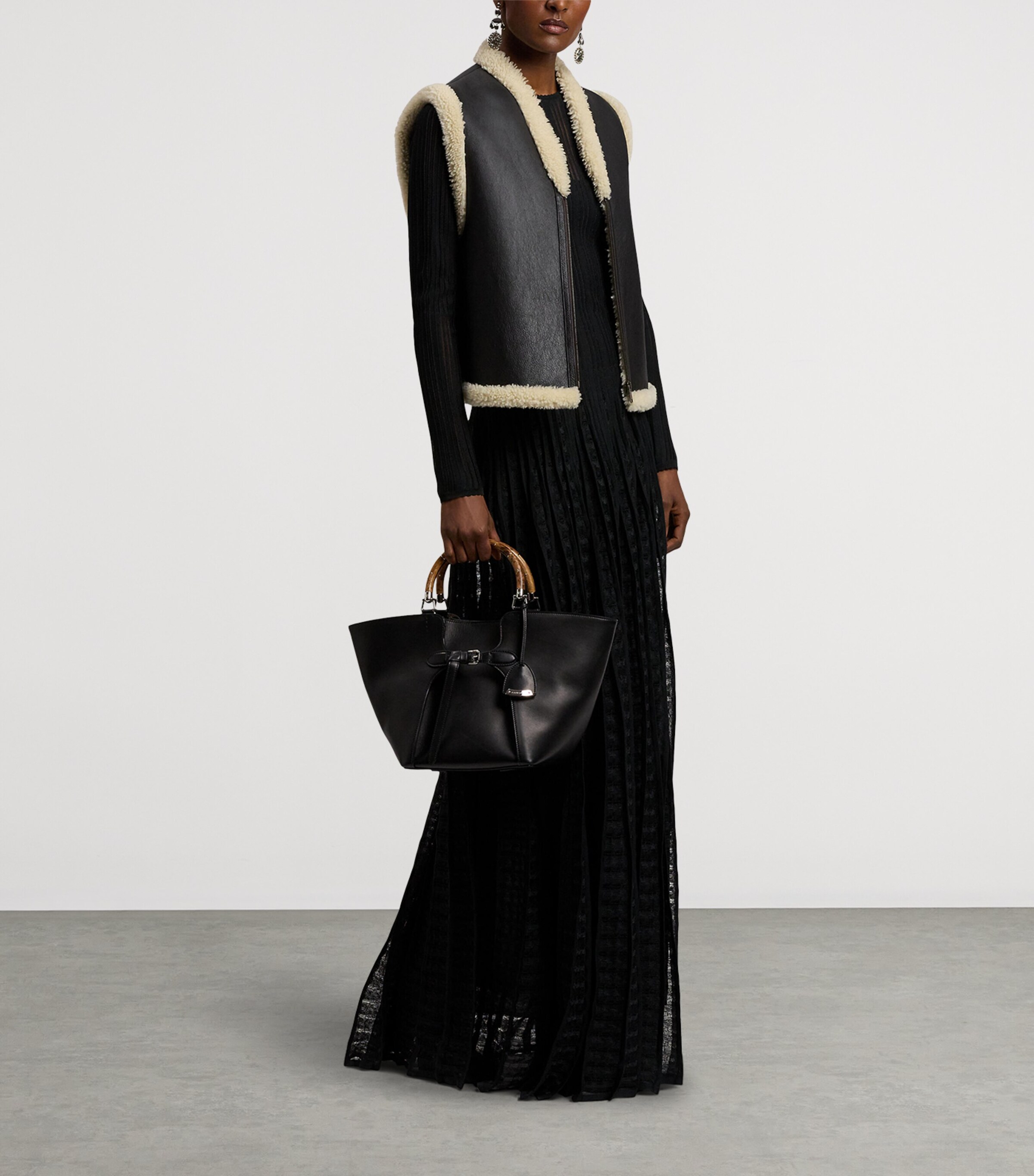 Shearling Tamlin Gilet DARK BROWN Image 11