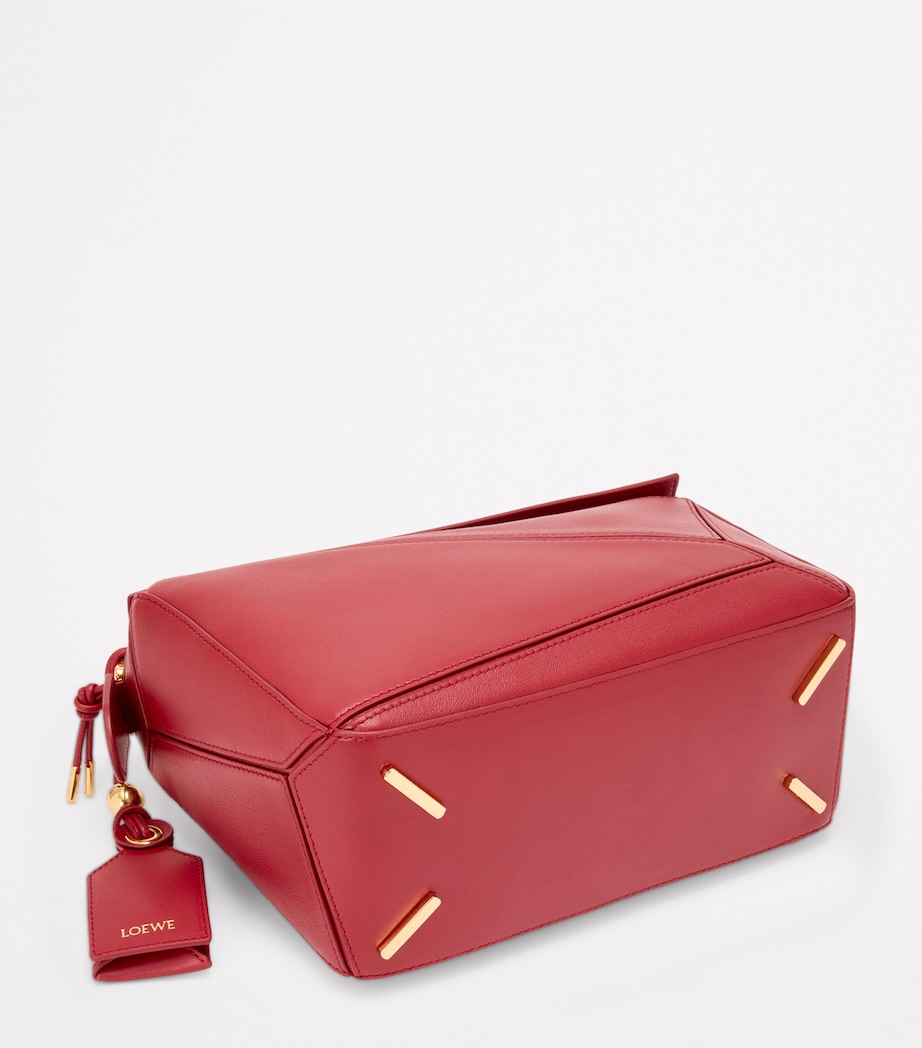 Small Leather Featherlight Puzzle Top-Handle Bag RED Image 8