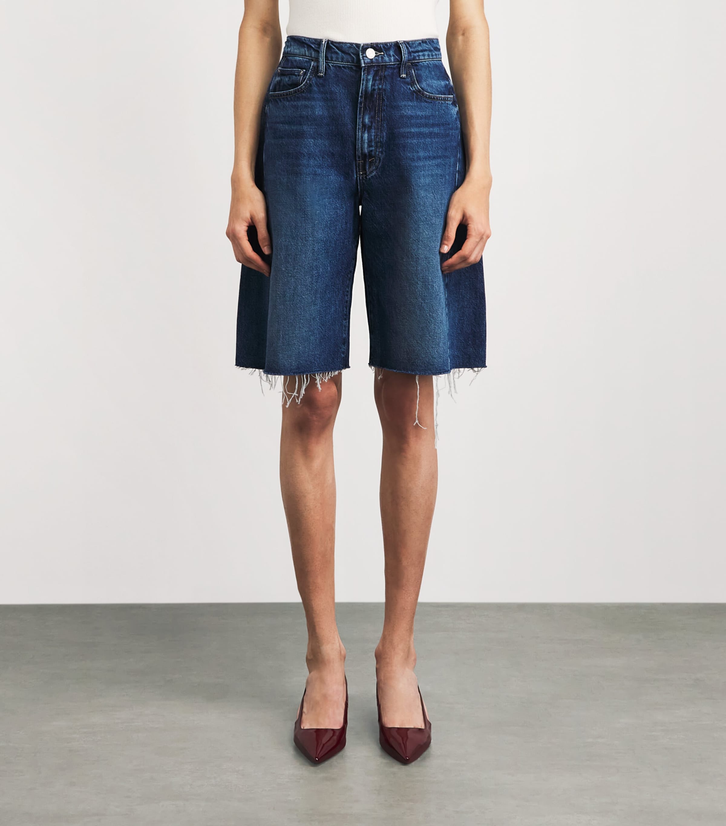 MOTHER Womens The Half-Pipe Denim Shorts Dybma Did You Brin Image 4
