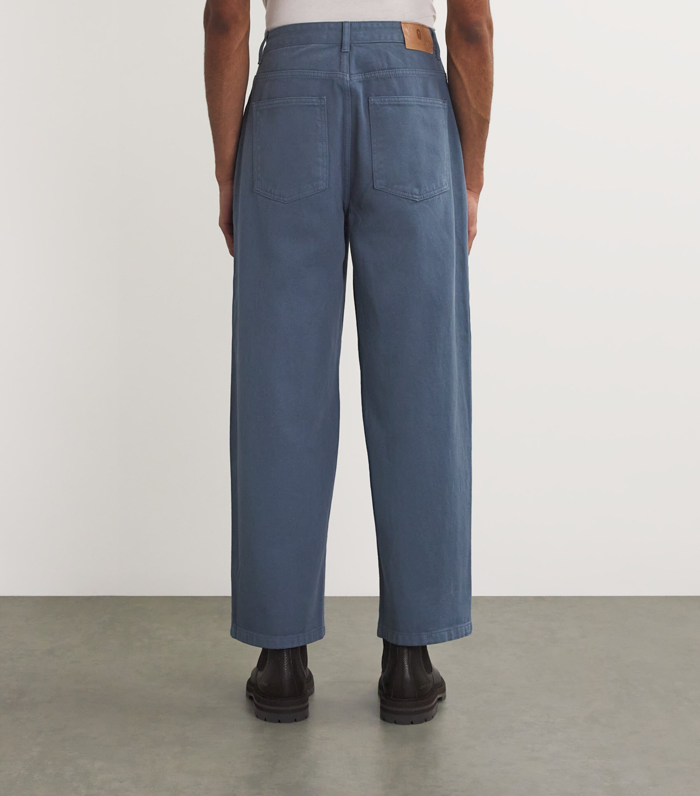 Cotton Work Pleated Trousers BLUE Image 4