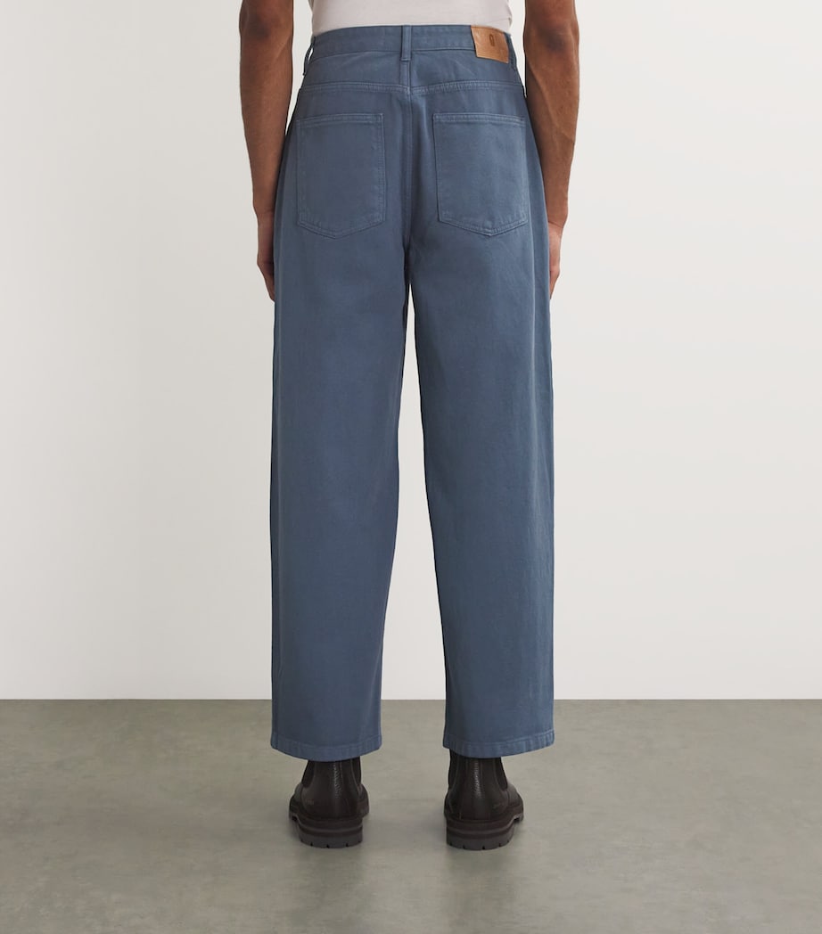 Cotton Work Pleated Trousers BLUE Image 4