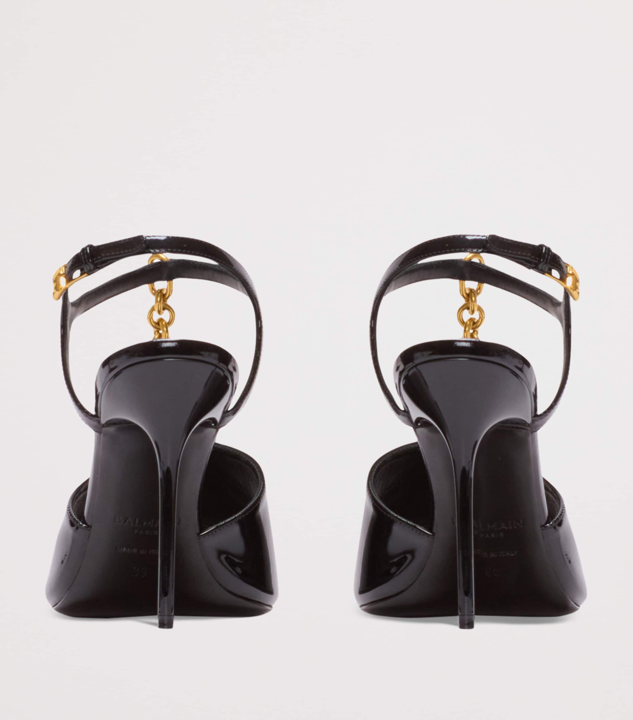 Patent Leather Sync Heeled Mules 95 0PA NOIR Image 3