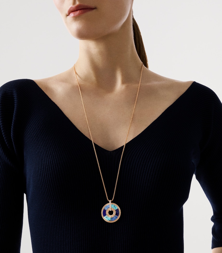 Piaget Rose Gold, Diamond, Turquoise, Sodalite and Dumortierite Possession Pendant Necklace Turquoise Image 2